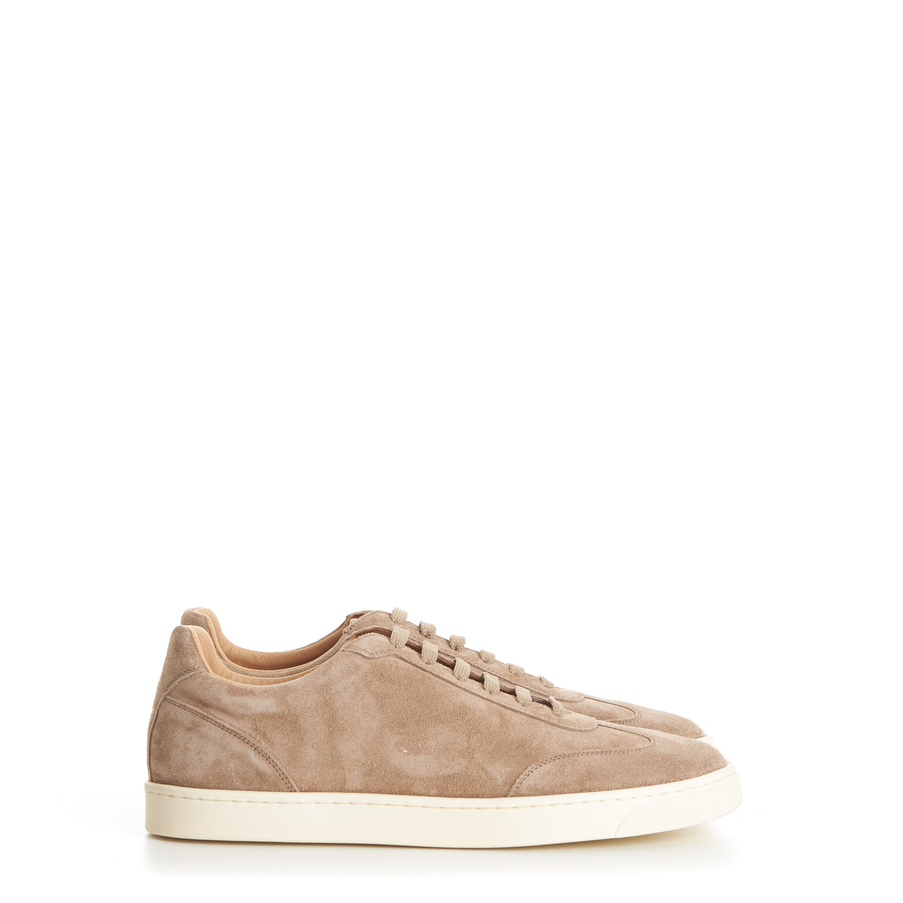 Brunello Cucinelli Light Brown Suede Sneakers - Natural Rubber Sole Size US 7.5 / EU 40-41 - 2 Thumbnail