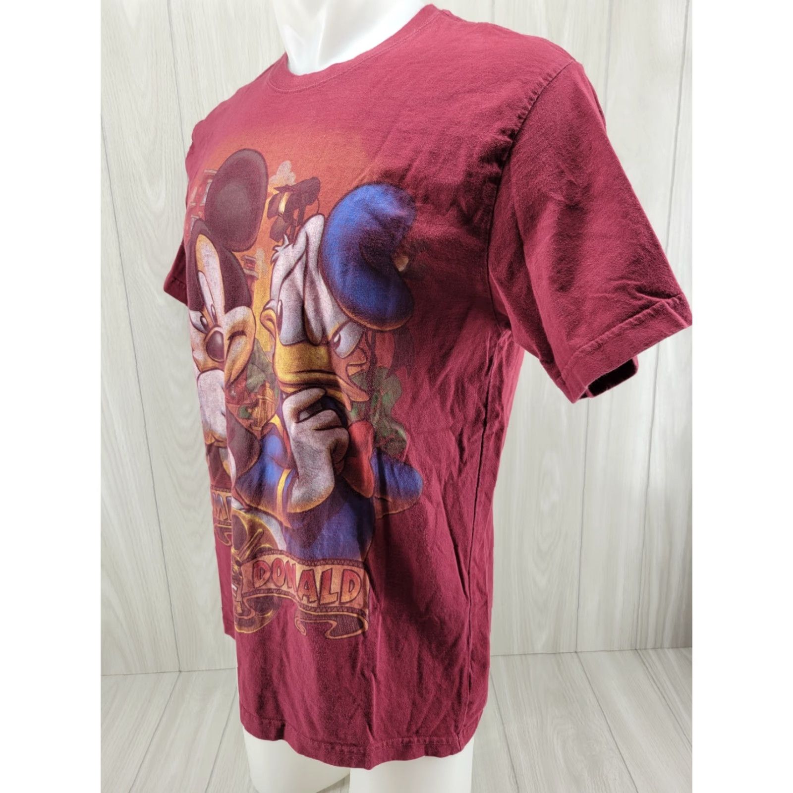 Disney Disney Studio Collection T-Shirt Mickey & Donald Short Sleeve Maroon L Men's Shirt Size US L / EU 52-54 / 3 - 3 Thumbnail