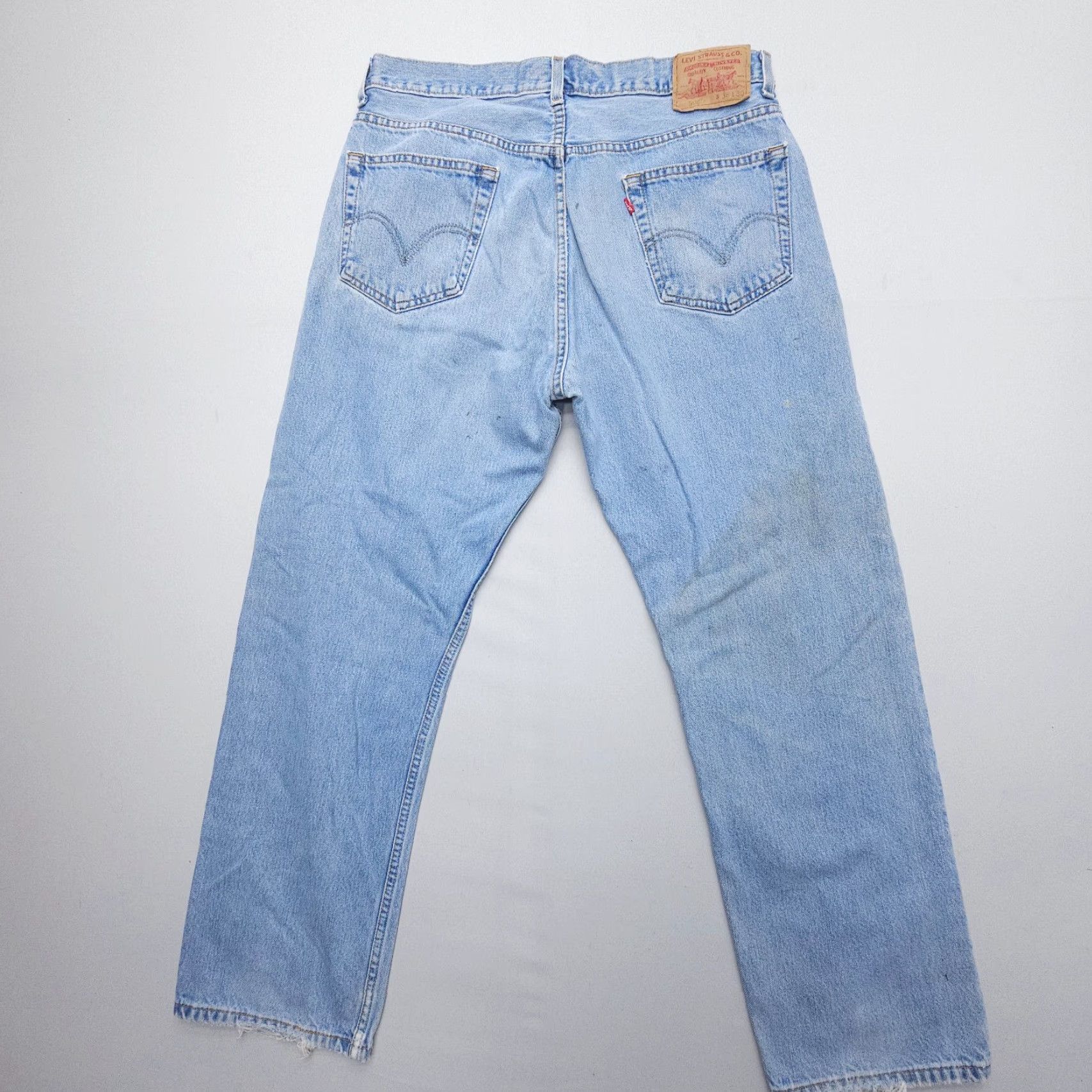 Levi's VINTAGE Levi's 505 Jeans Men 36 x 30 Blue Distressed Stains 2000s Straight Denim Cotton Regular 5-Pocket Levi's 500 Series Mens Size US 36 / EU 52 - 2 Thumbnail