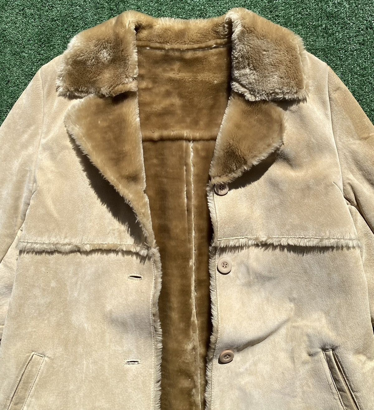 Vintage VTG Y2K Brandon Thomas Suede Faux Fur Full Length Jacket Size M / US 6-8 / IT 42-44 - 3 Thumbnail