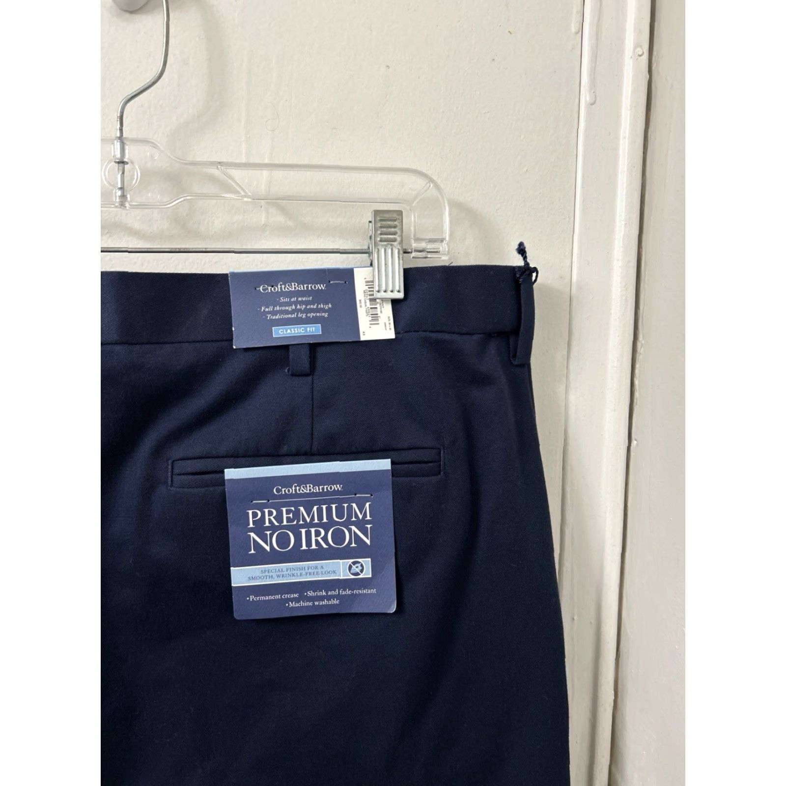 Croft & Barrow Crofts & Barrow Premium Pants Mens 38x30 Navy Blue Classic Fit YKK No Iron Dress Pants Size US 38 / EU 54 - 4 Thumbnail