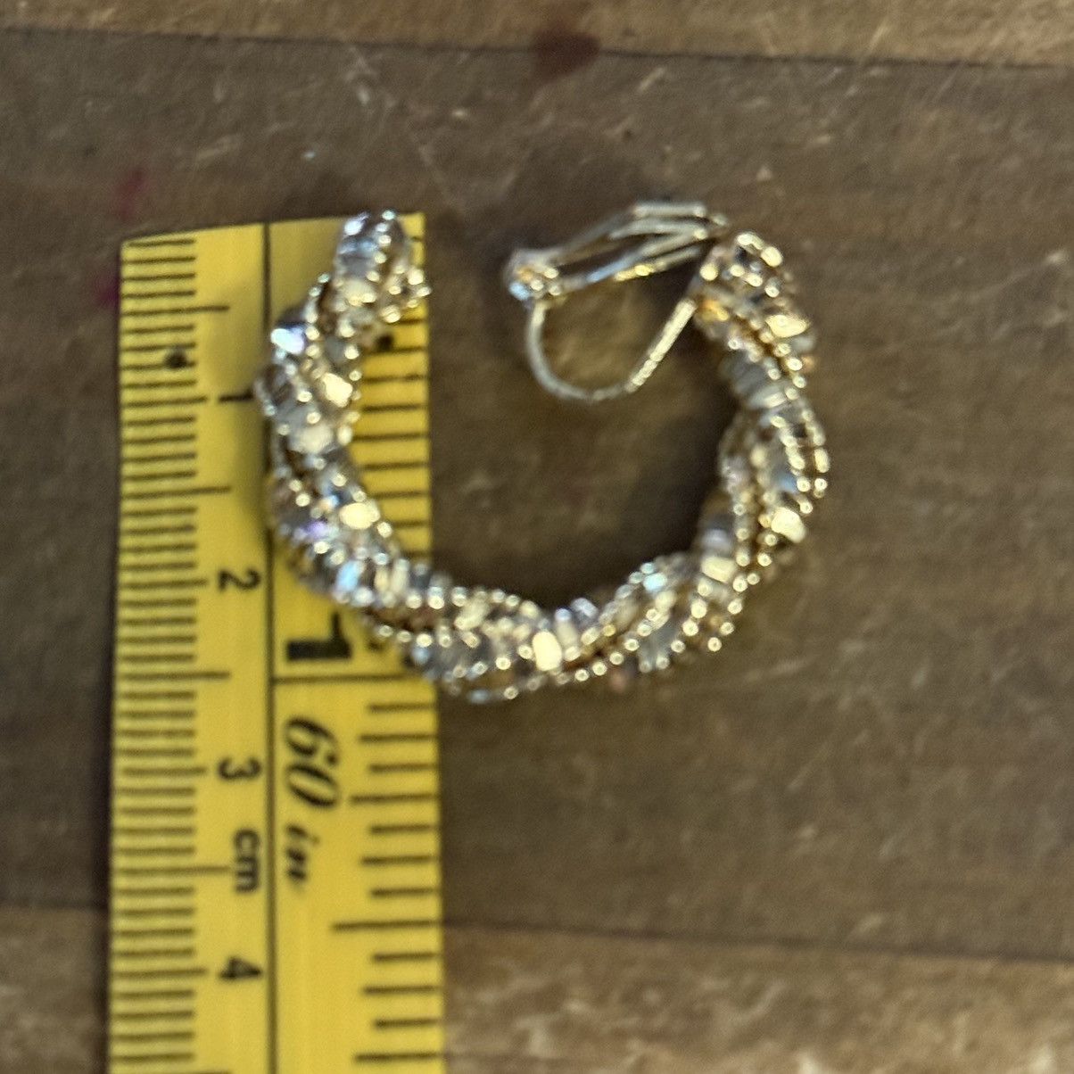 Vintage Vintage gold tone textured twisted clip on hoop earrings Size ONE SIZE - 3 Thumbnail