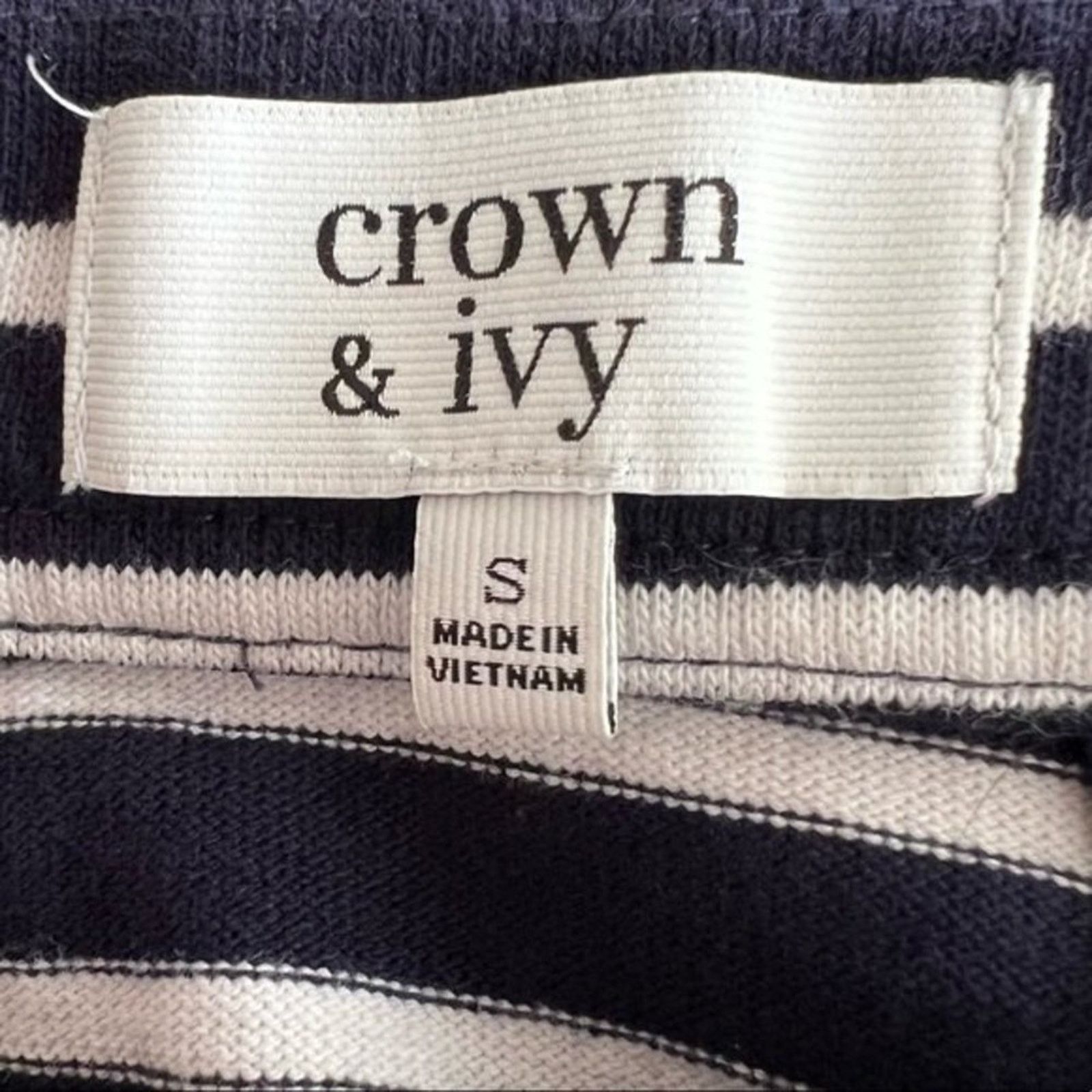 Other Crown & Ivy Nav/ White Nautical Stripes Cotton Mini Skirt, S Size 28" / US 6 / IT 42 - 3 Thumbnail