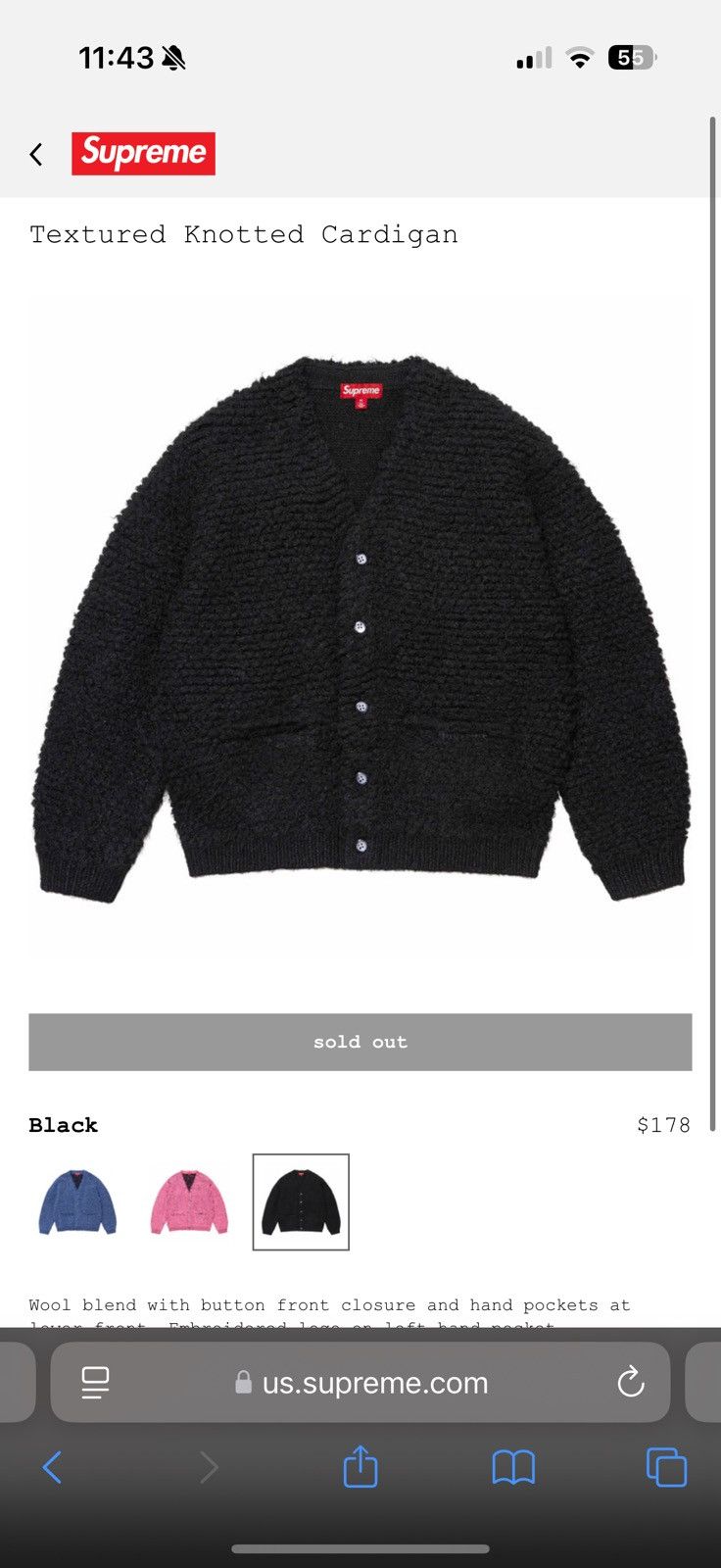 Supreme Supreme FW24 Textured Knotted Cardigan | Grailed