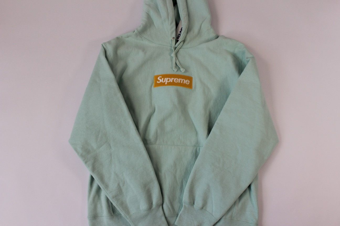 Supreme Supreme Box Logo Hooded Sweatshirt 'Ice Blue' Size US L / EU 52-54 / 3 - 6 Thumbnail