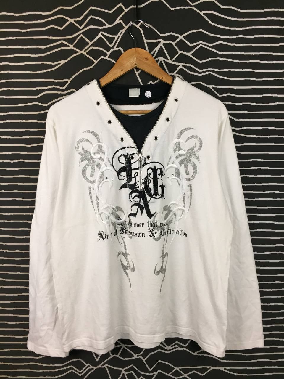 Japanese Brand Corn Flake Japan Cyber Grunge Zipper Neck Long Sleeve Tee Size US L / EU 52-54 / 3 - 1 Thumbnail