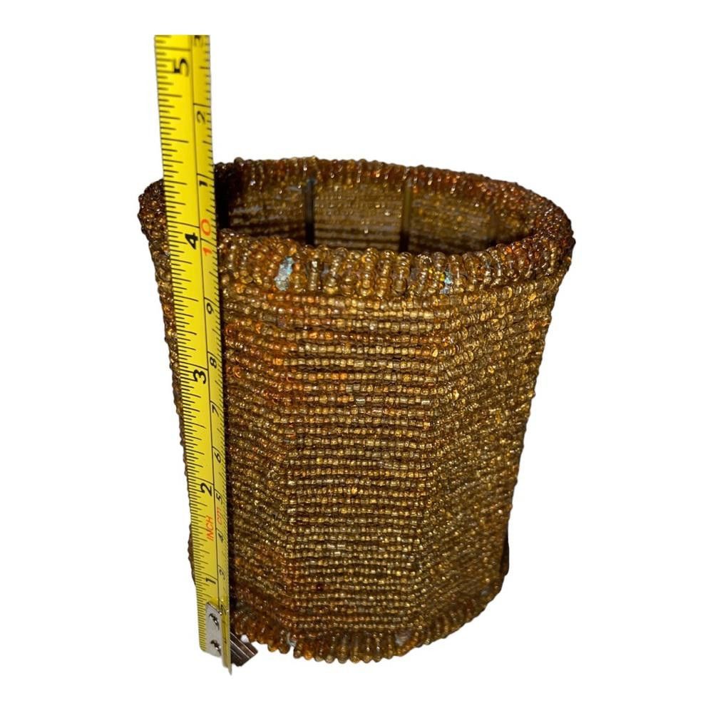 Designer Beaded Boho Gold Tea Candle Holder Size ONE SIZE - 3 Thumbnail
