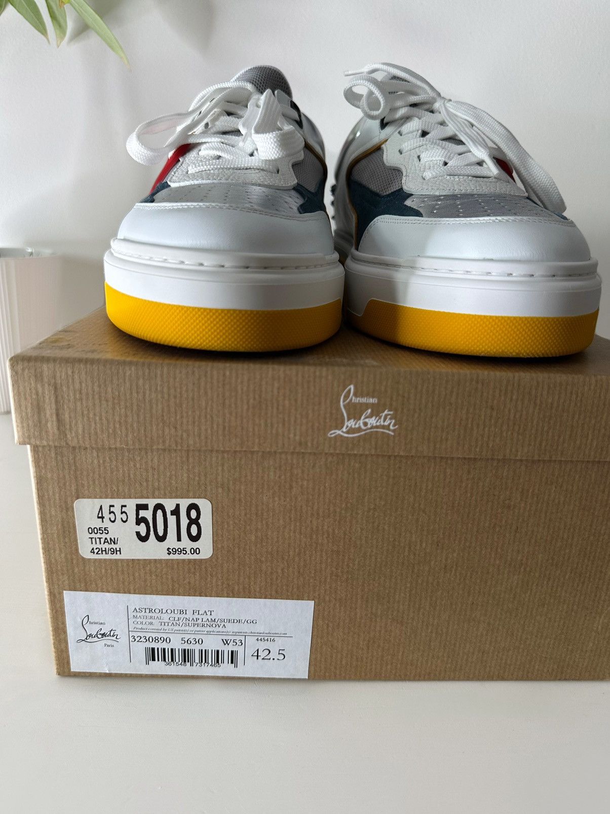 Christian Louboutin Men's Astroloubi Mixed Media Low-Top Sneakers Size US 9.5 / EU 42-43 - 1 Thumbnail