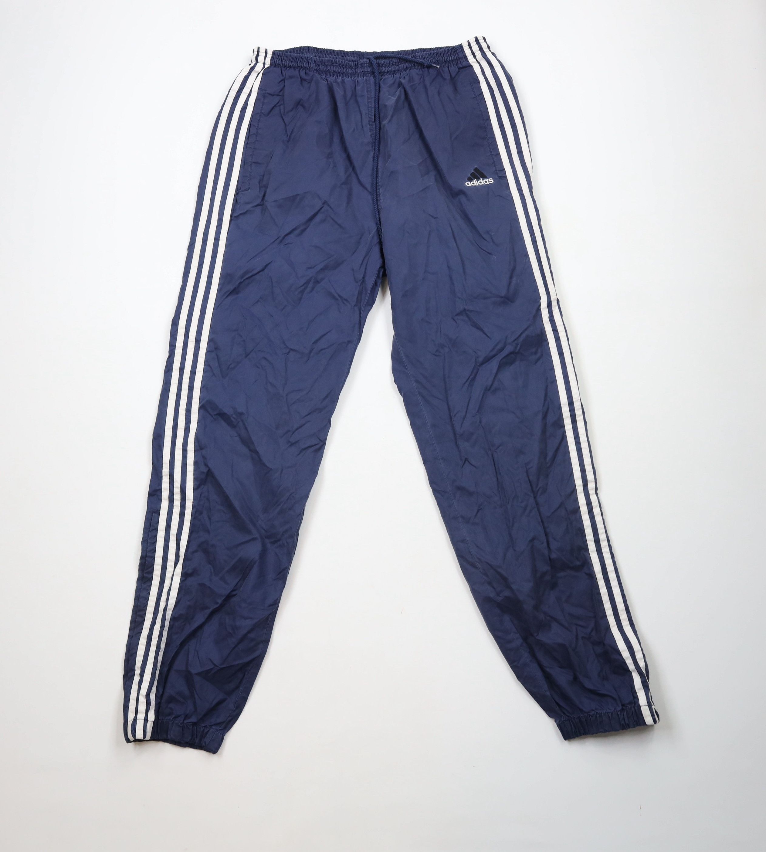 Adidas × Vintage Vintage 90s Adidas Spell Striped Cuffed Joggers Pants Nylon Size US 36 / EU 52 - 1 Thumbnail