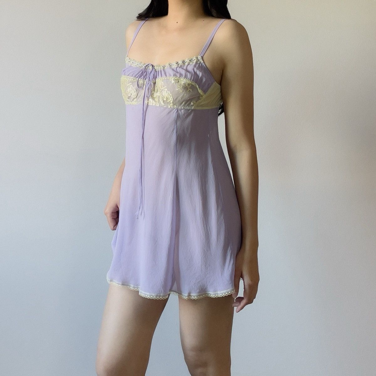Victoria's Secret Victoria’s Secret Lavender Silk Mini Slip Dress (L) Size L / US 10 / IT 46 - 3 Thumbnail