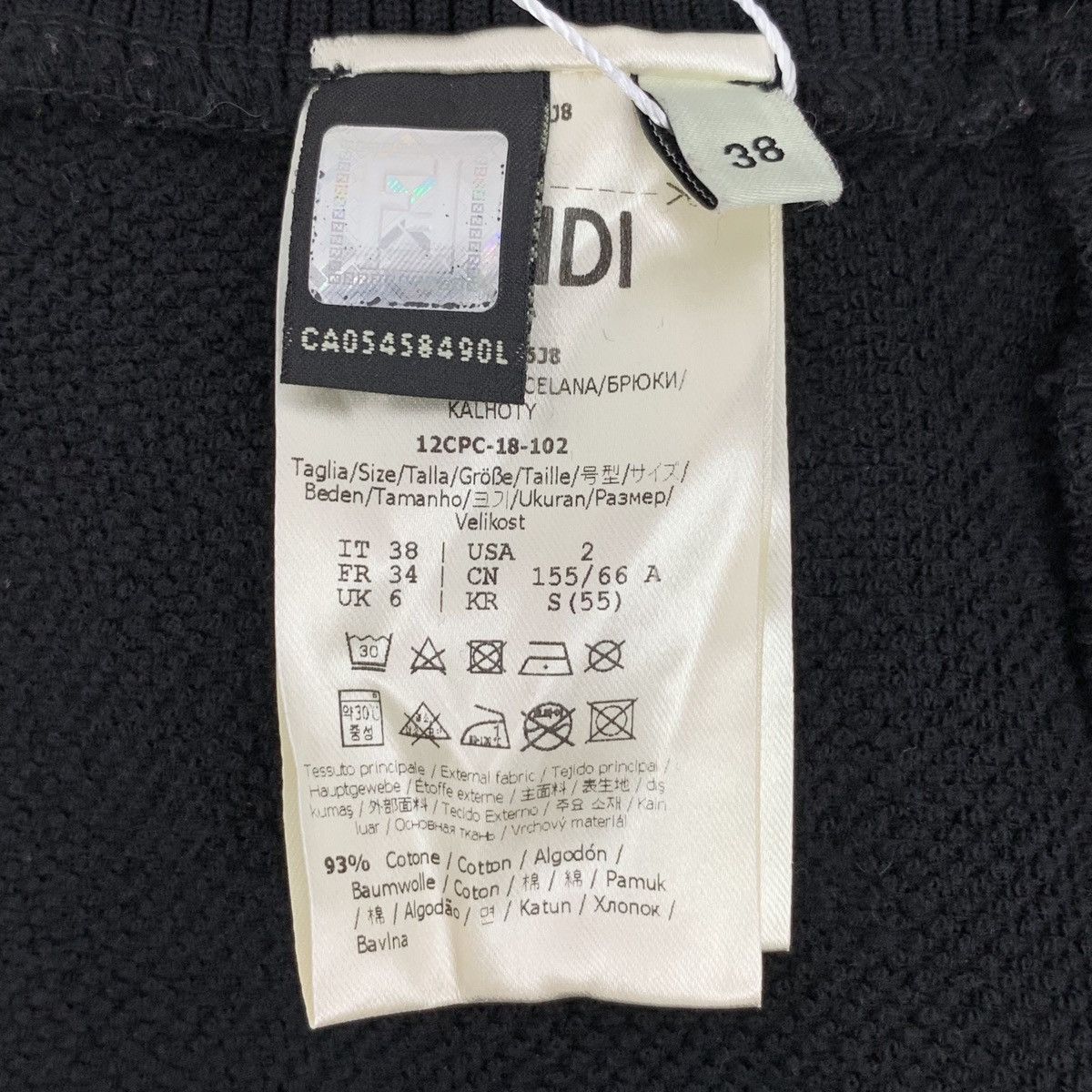 Fendi Fendi Black Side Logo Cotton Cuffed Casual Sweatpants K26WX Size 26" / US 2 / IT 38 - 7 Thumbnail
