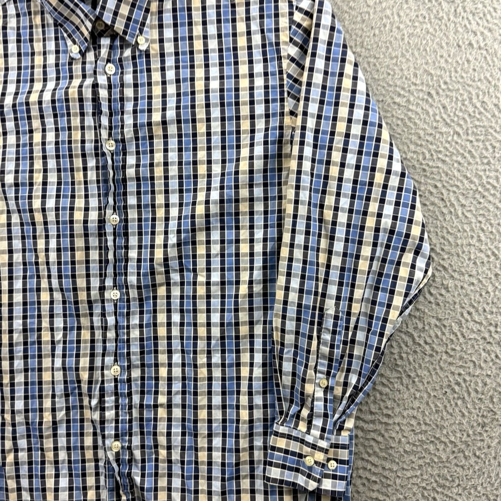 Canali Canali Shirt Men Medium Blue Check Button Down Long Sleeve Casual Preppy Outdoor Size US M / EU 48-50 / 2 - 5 Thumbnail