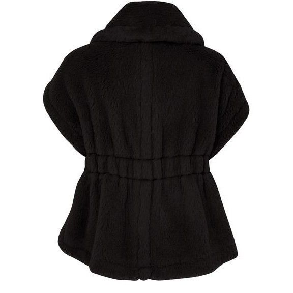 Max Mara MAX MARA Newabavo Teddy Black Wool Cape Coat New & Authentic Size ONE SIZE - 2 Thumbnail