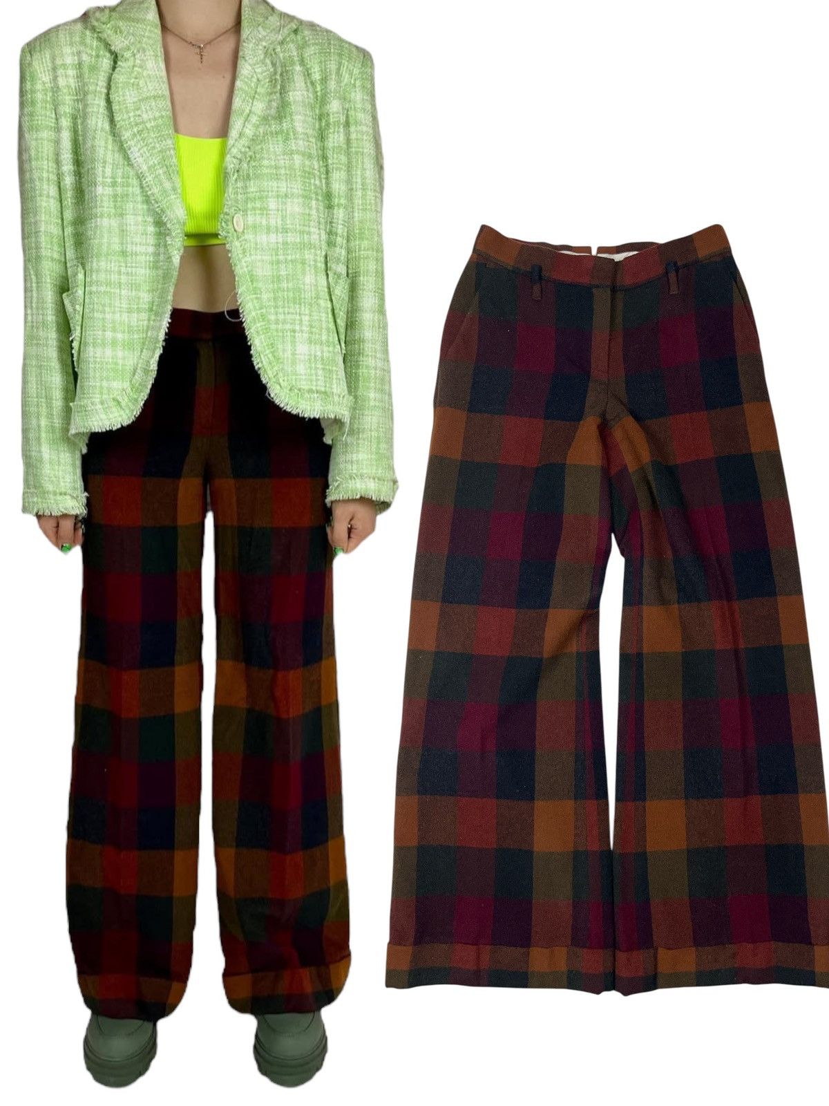 Max Mara × Sportmax × Vintage Vintage Sportmax Defile Max Mara Wool Angora Wide Pants Size 30" / US 8 / IT 44 - 1 Thumbnail