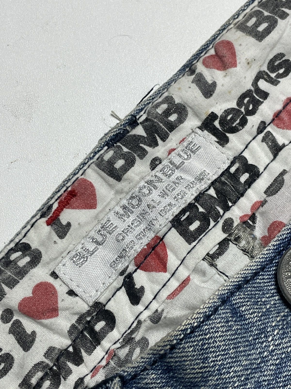Angel Blue 2000’s Blue Moon Blue - Distressed Lowrise Patch Denim Pants Size US 26 / EU 42 - 12 Thumbnail