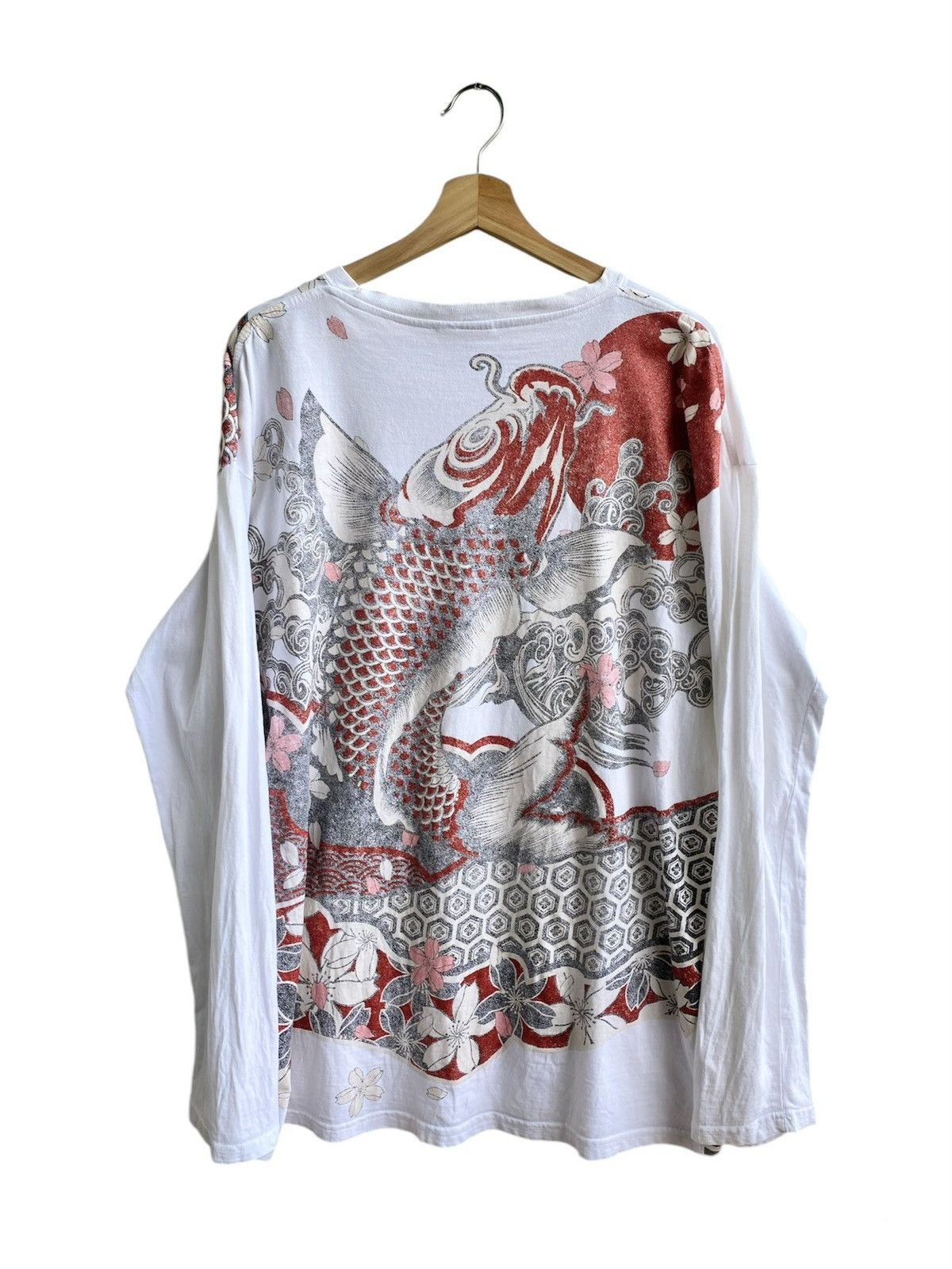 Japanese Brand × Vintage Vintage Japanase Koi Fish Long Sleeve Tshirt Size US XL / EU 56 / 4 - 1 Thumbnail