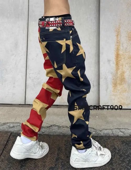 VIBE American Flag Graphic Denim Jeans Size US 32 / EU 48 - 2 Thumbnail