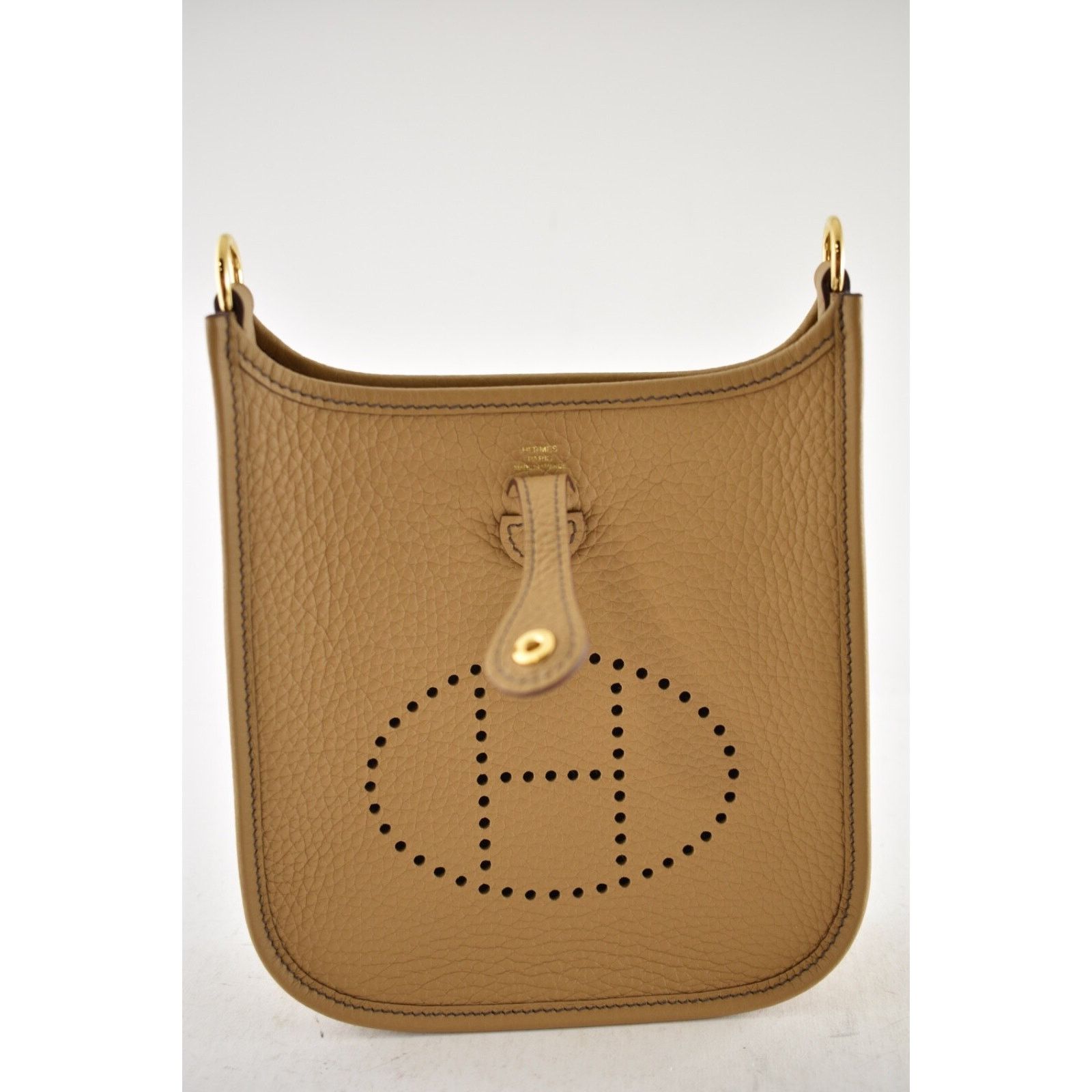 Hermes Hermes Mini Evelyne Camel Gold Leather Crossbody Bag Size ONE SIZE - 17 Thumbnail
