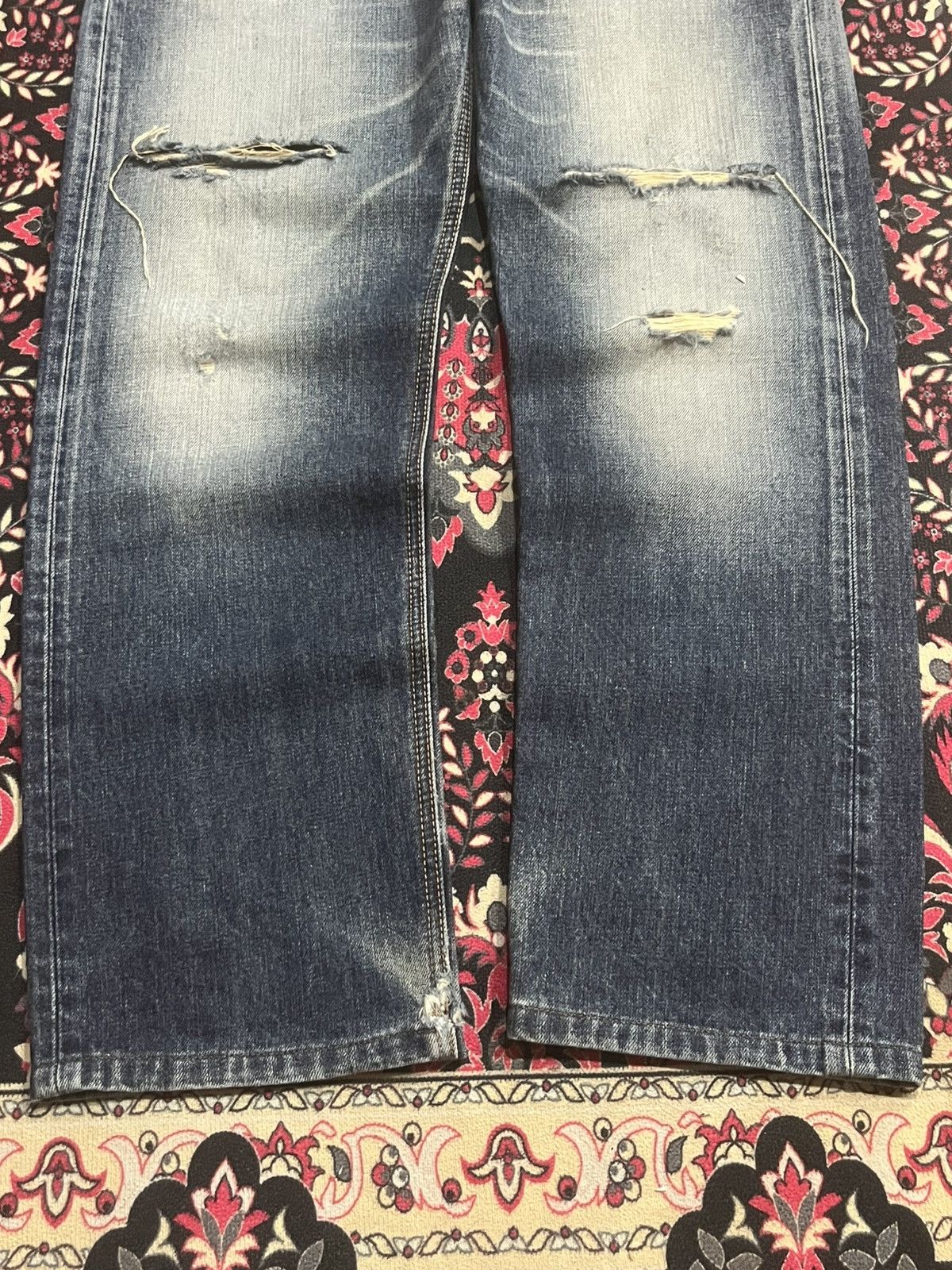 Edwin Vintage Edwin Exclusive Vintage Blue Washed Distressed Jeans Size US 32 / EU 48 - 10 Thumbnail