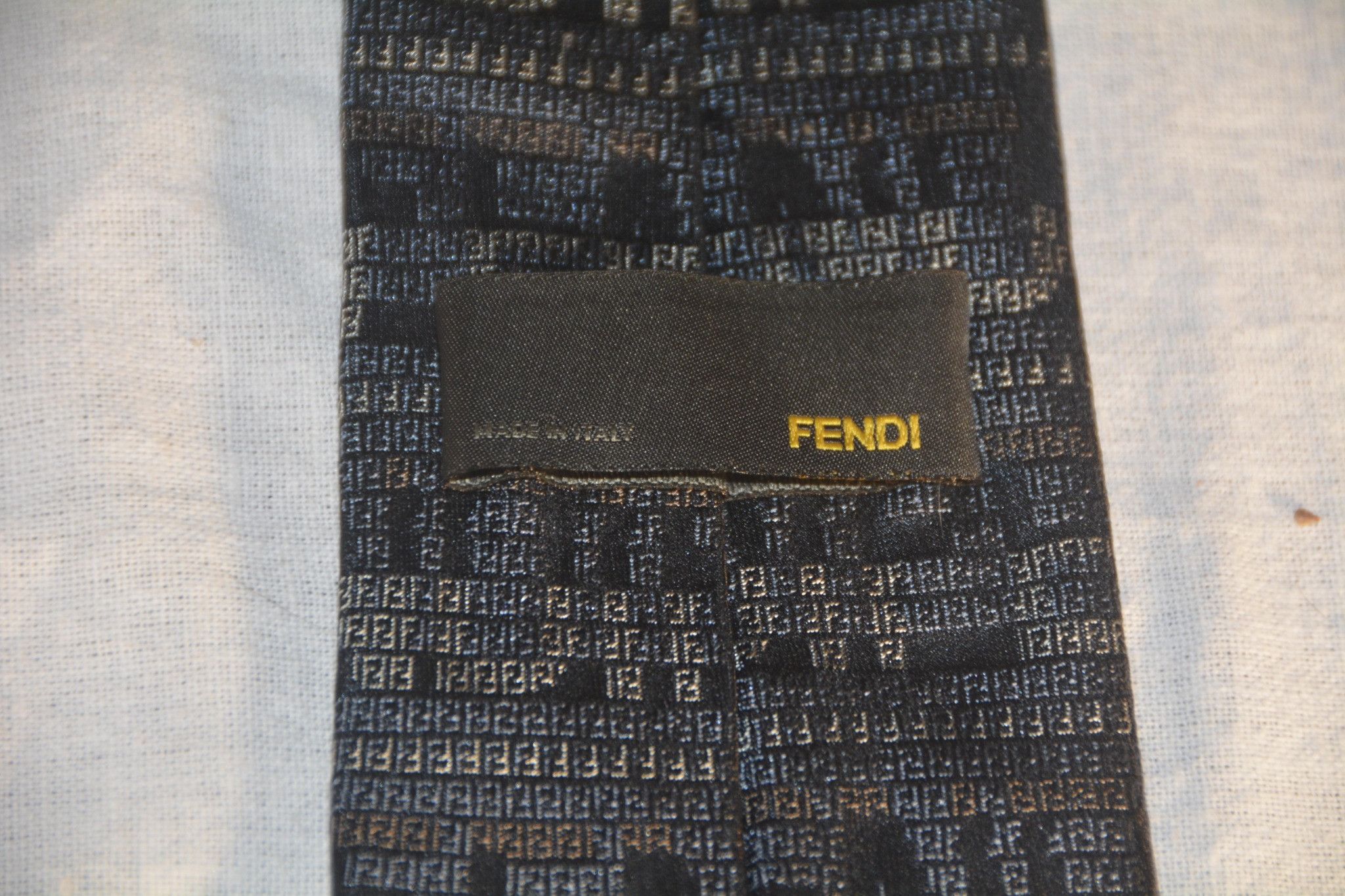 Fendi Fendi Zucca Logo Pattern Silk Tie - Made In Italy Size ONE SIZE - 3 Thumbnail