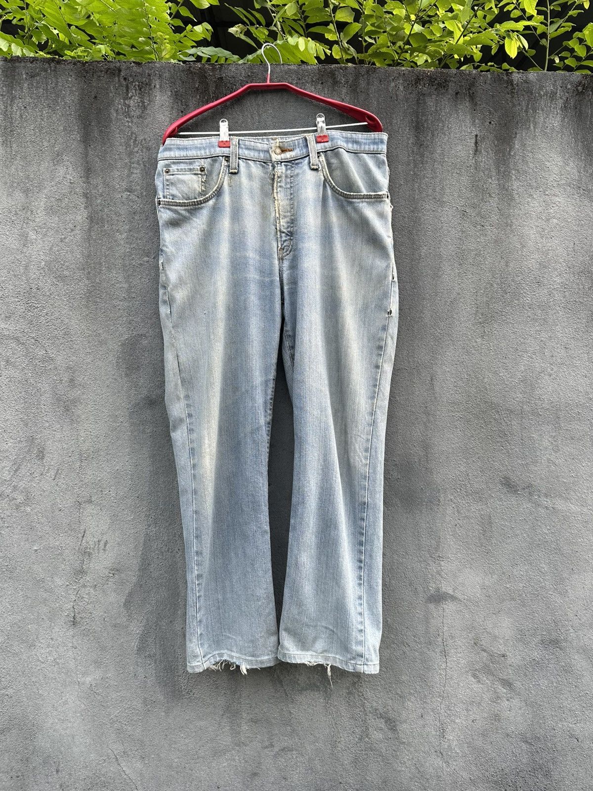Edwin 👹Vintage Edwin 408 Soft-Flex THRASHED Baggy Jeans Size US 33 - 2 Thumbnail