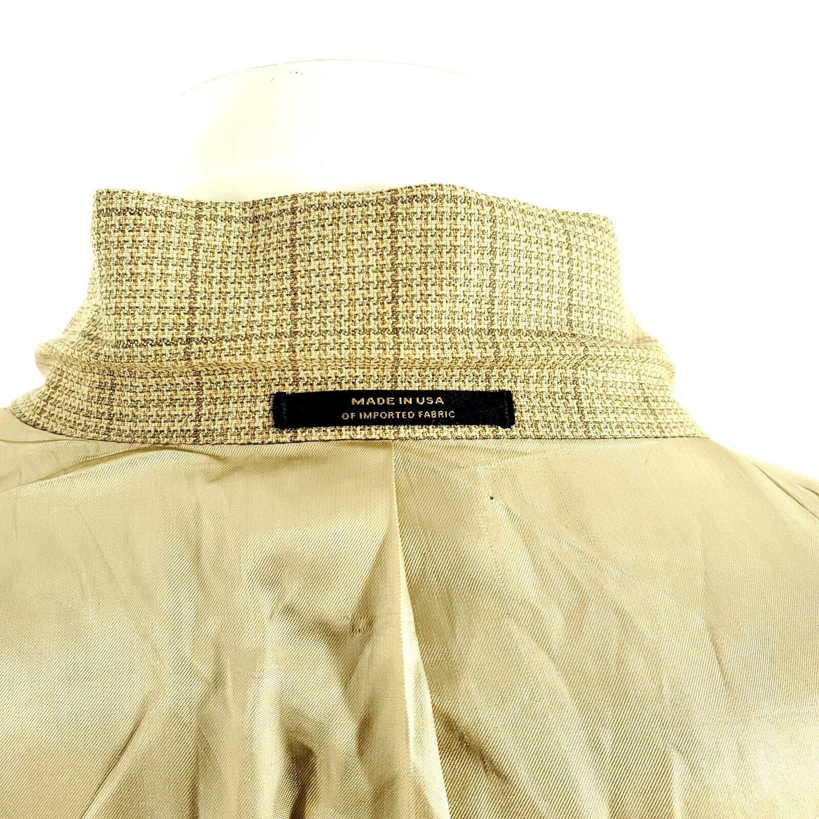 Hart Schaffner Marx Hart Schaffner Marx Gold Trumpeter Wool 2 Button Sport Coat Size 46L - 10 Thumbnail