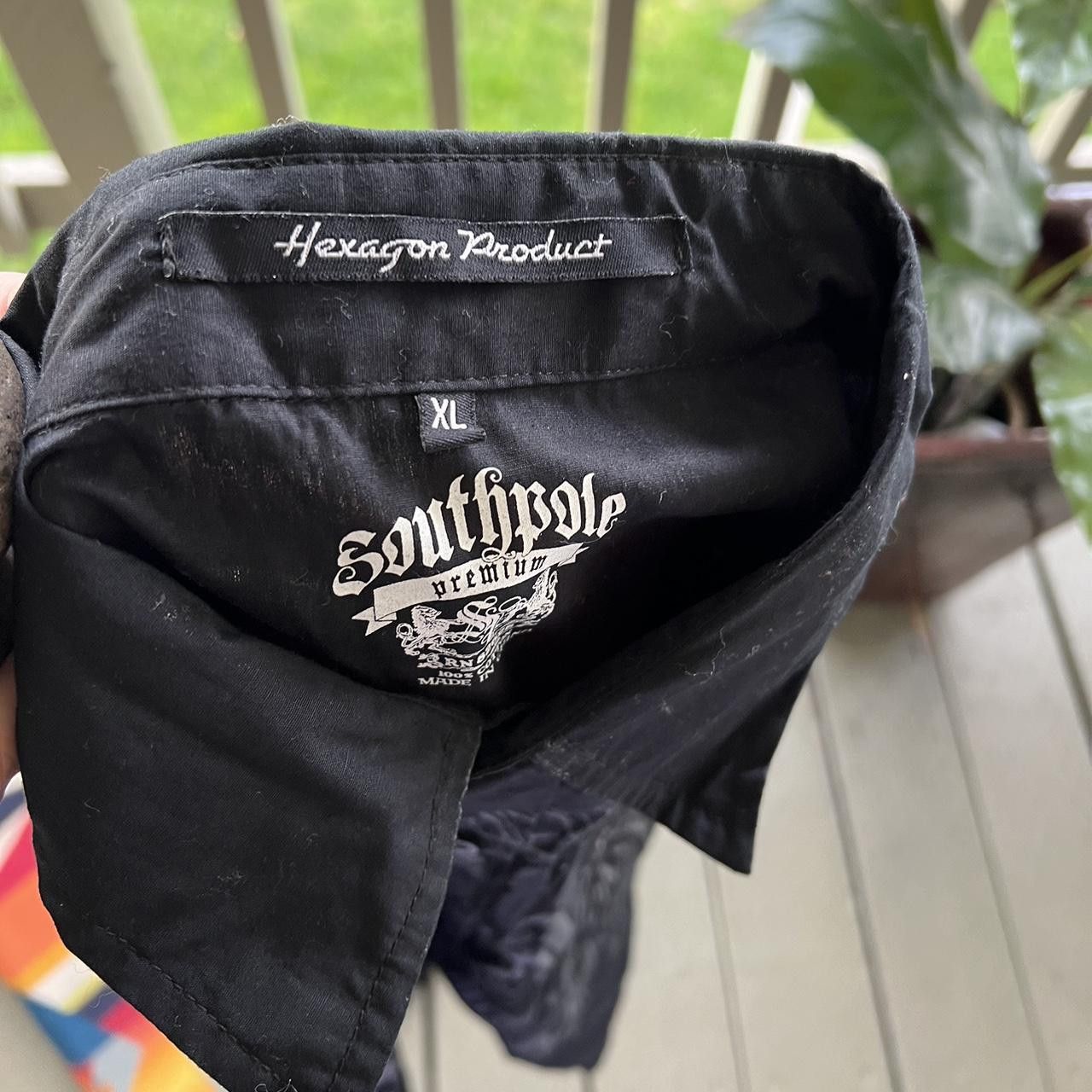 Southpole × Vintage Y2K South Pole Shirt Black Long Sleeve Button Up Grunge Size US XL / EU 56 / 4 - 7 Thumbnail