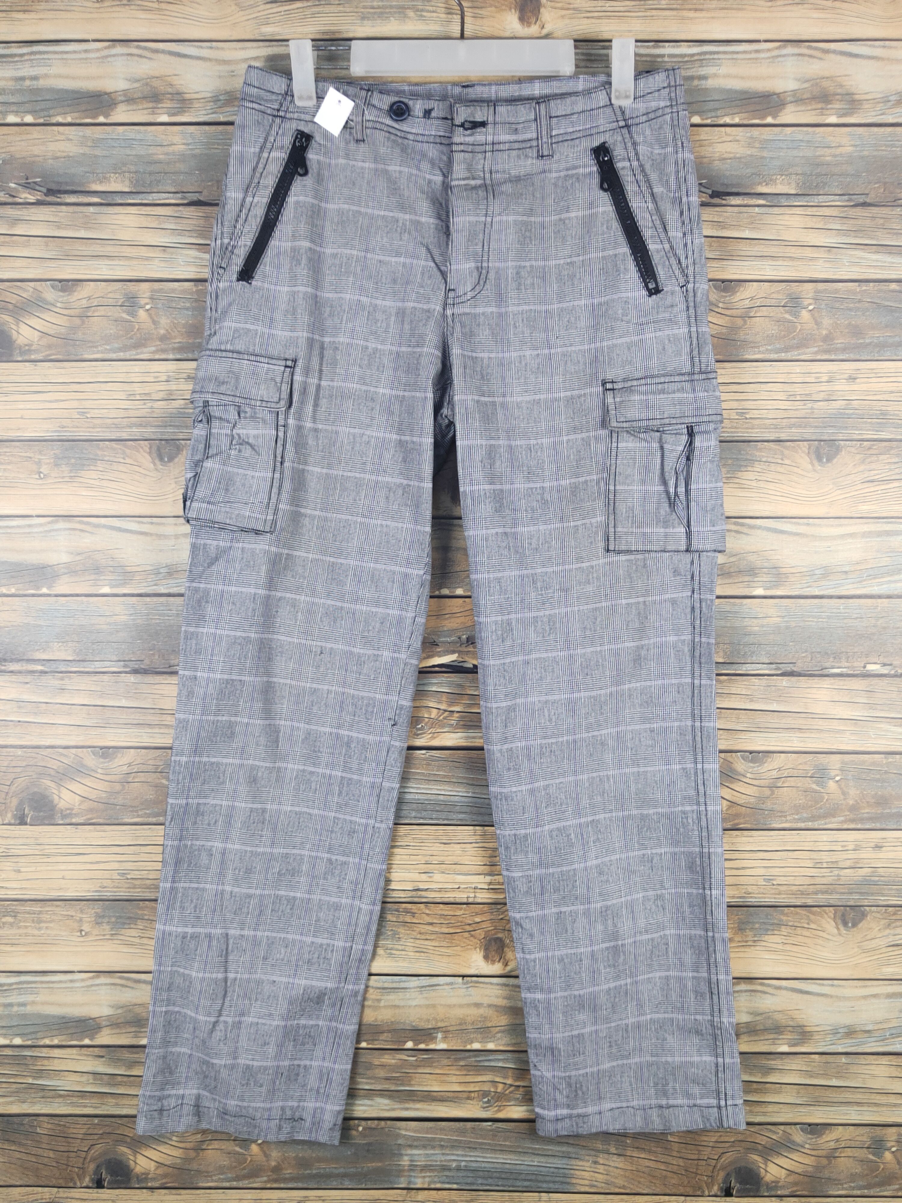 Japanese Brand DL Steelo Black White Multipocket Tactical Cargo Pants #1530 Size US 31 - 1 Thumbnail