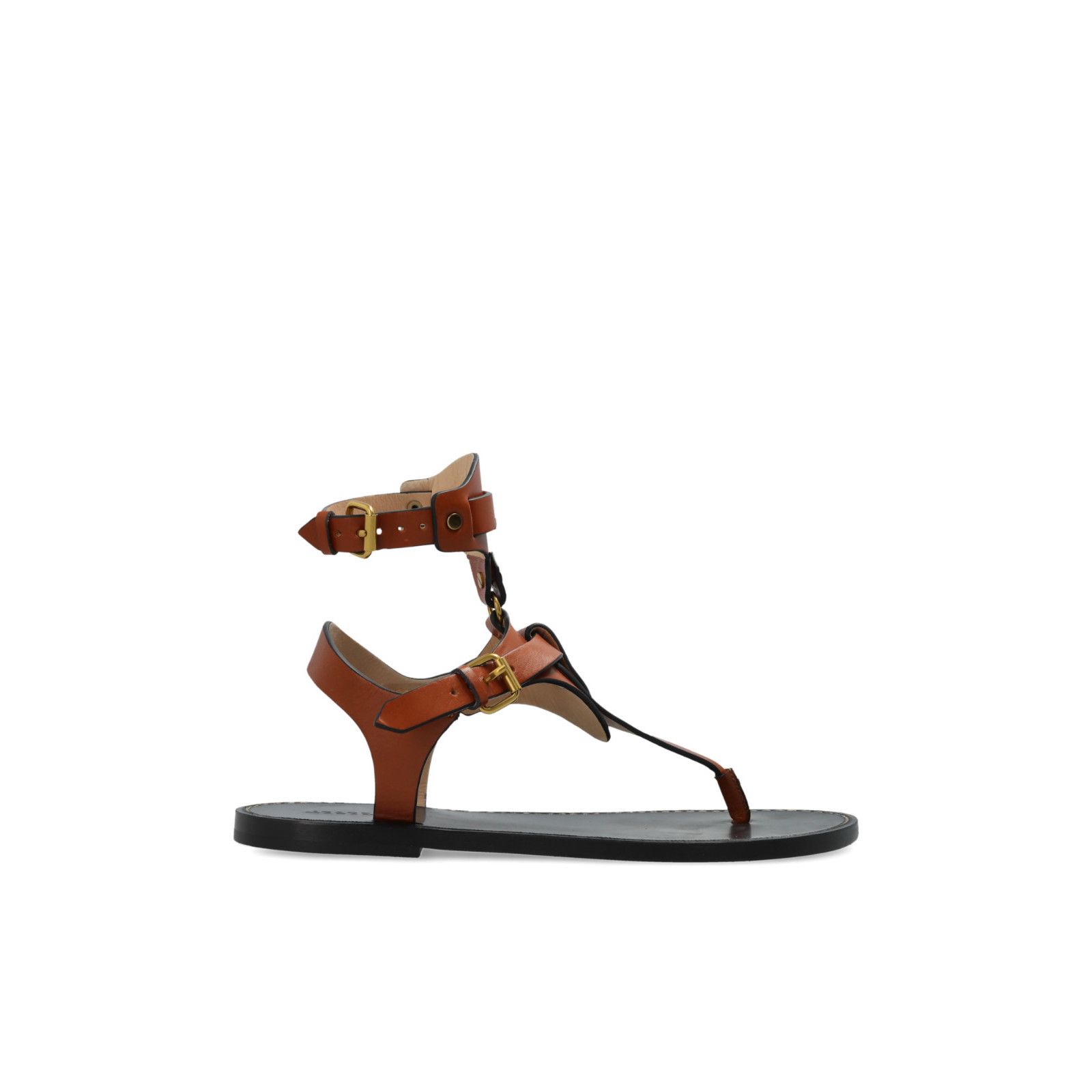 ISABEL MARANT Eveena Brown Leather Sandals New & Authentic (