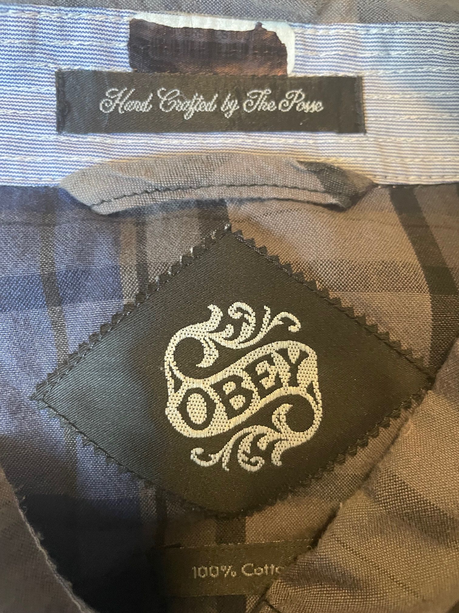 Obey Vintage Obey Mens Zippered Lightweight Jacket /Plaid Size US L / EU 52-54 / 3 - 2 Thumbnail