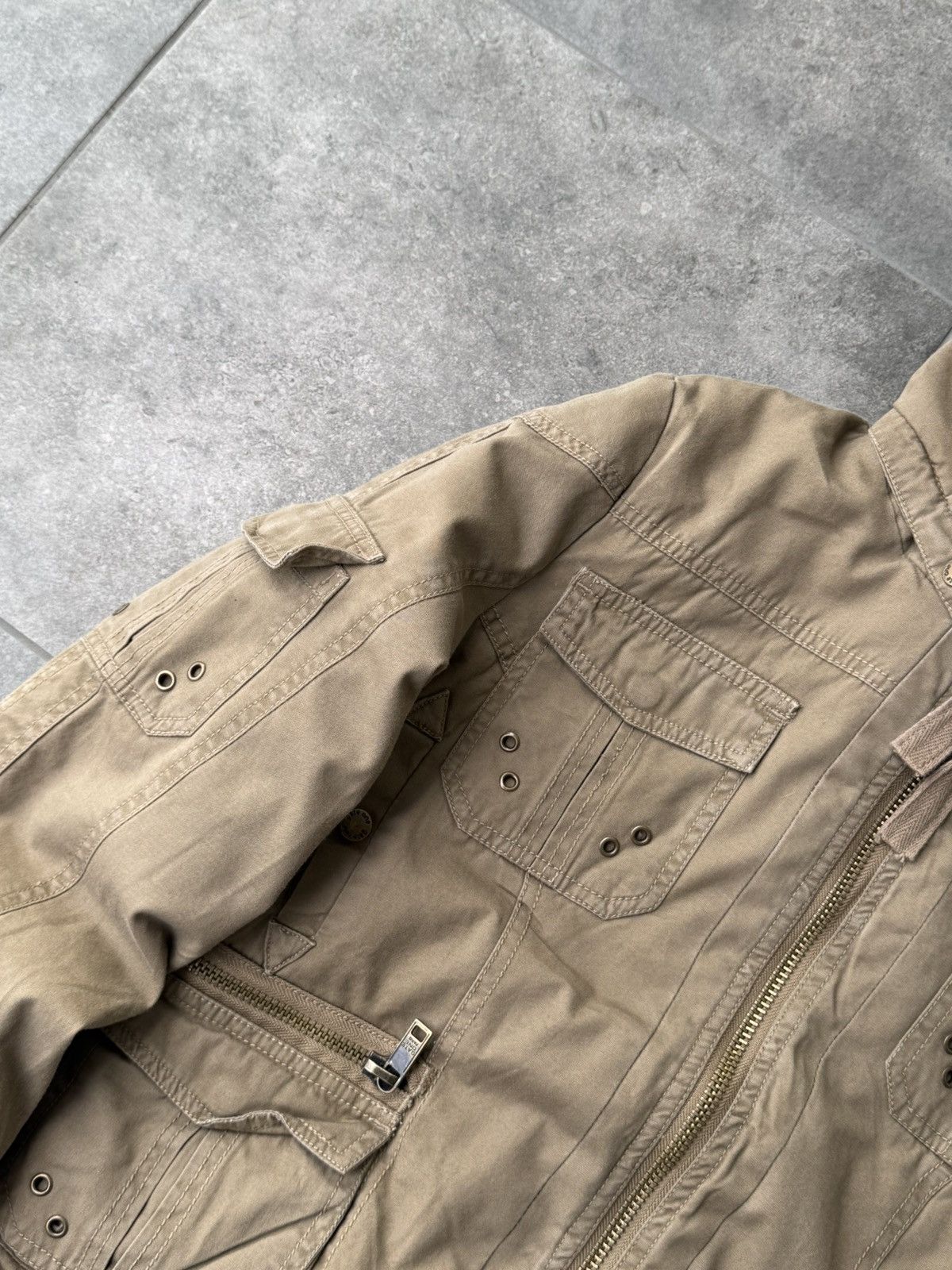 If Six Was Nine Vintage Y2K Beige Bomber Jacket Hooded Avantgarde Japan Y2K Size L / US 10 / IT 46 - 5 Thumbnail