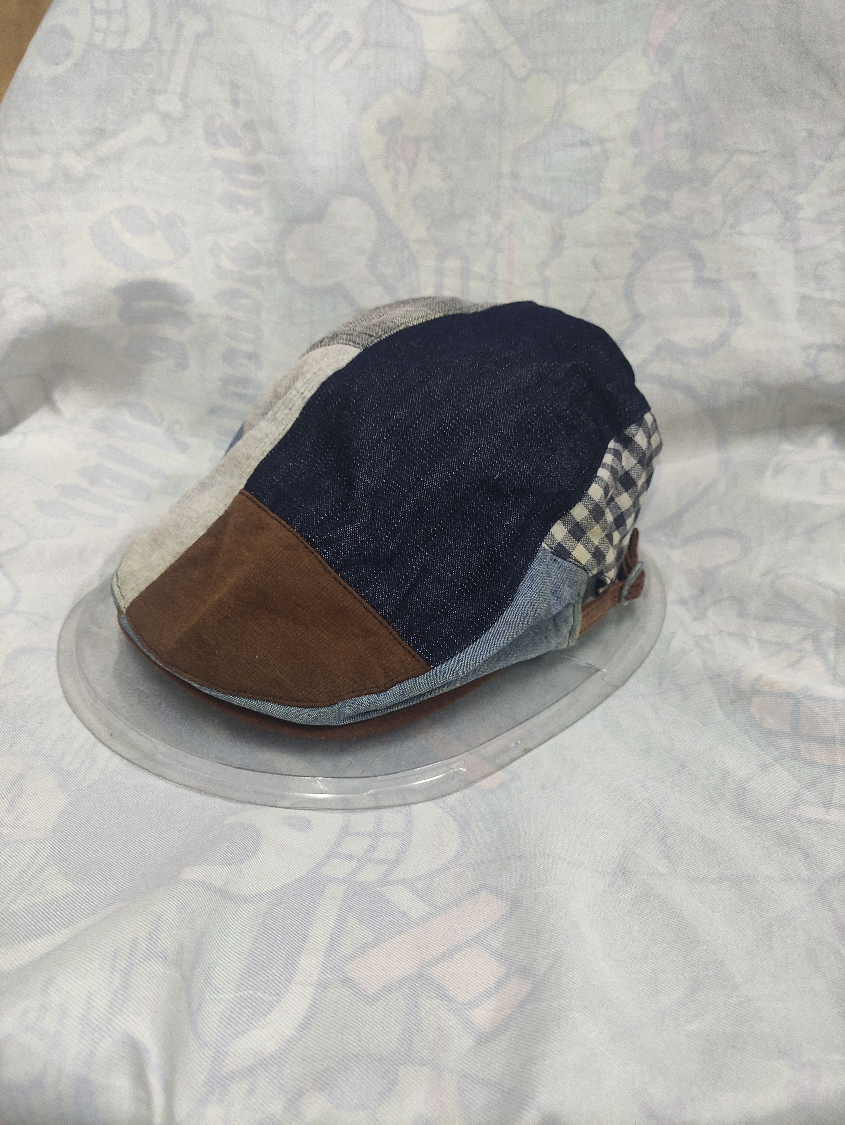 image of Vintage Denim Patchwork Baretta Cap, Men's
