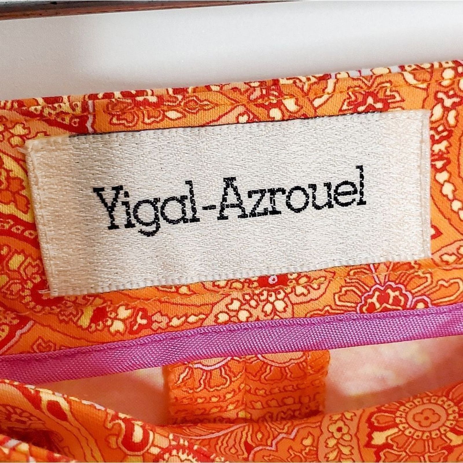 Yigal Azrouel Vintage Y2K 00s Yigal Azrouel Orange White Paisley Pants 4 Size 27" / US 4 / IT 40 - 6 Thumbnail