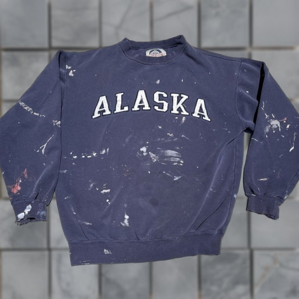 Vintage VINTAGE Fahrenheit Sweatshirt Blue 90s Alaska Logo Heavyweight Pullover Men’s S Size US S / EU 44-46 / 1 - 1 Thumbnail