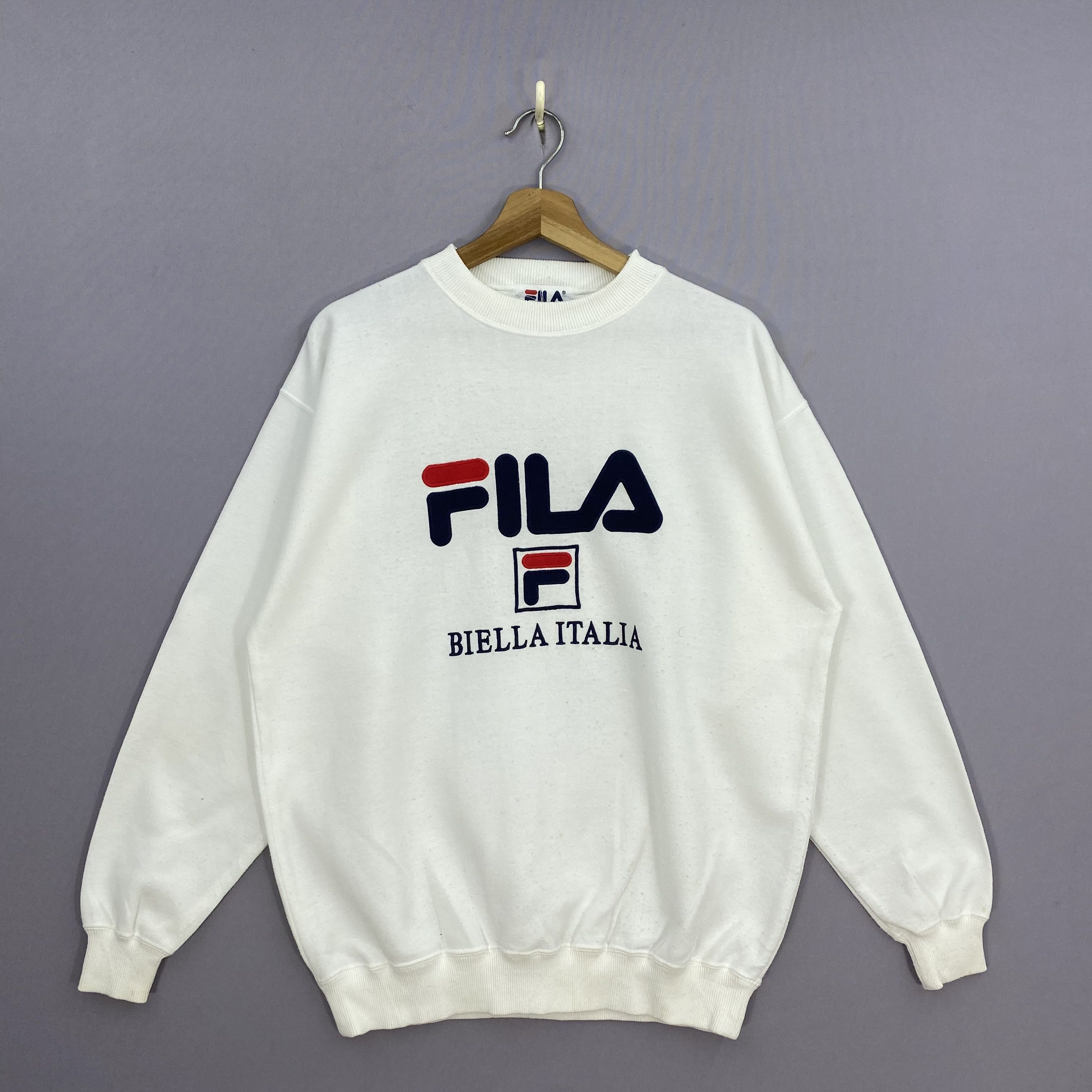 Fila Vintage 90s Fila Biella Italia Pullover Sweatshirt Size US L / EU 52-54 / 3 - 2 Thumbnail