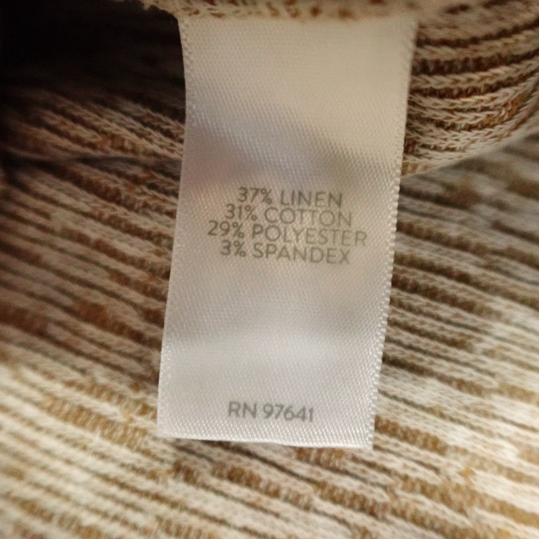 J. Jill J.Jill Womens Cardigan Sweater L Beige Linen Blend Knit Pockets Open Front Size L / US 10 / IT 46 - 5 Thumbnail