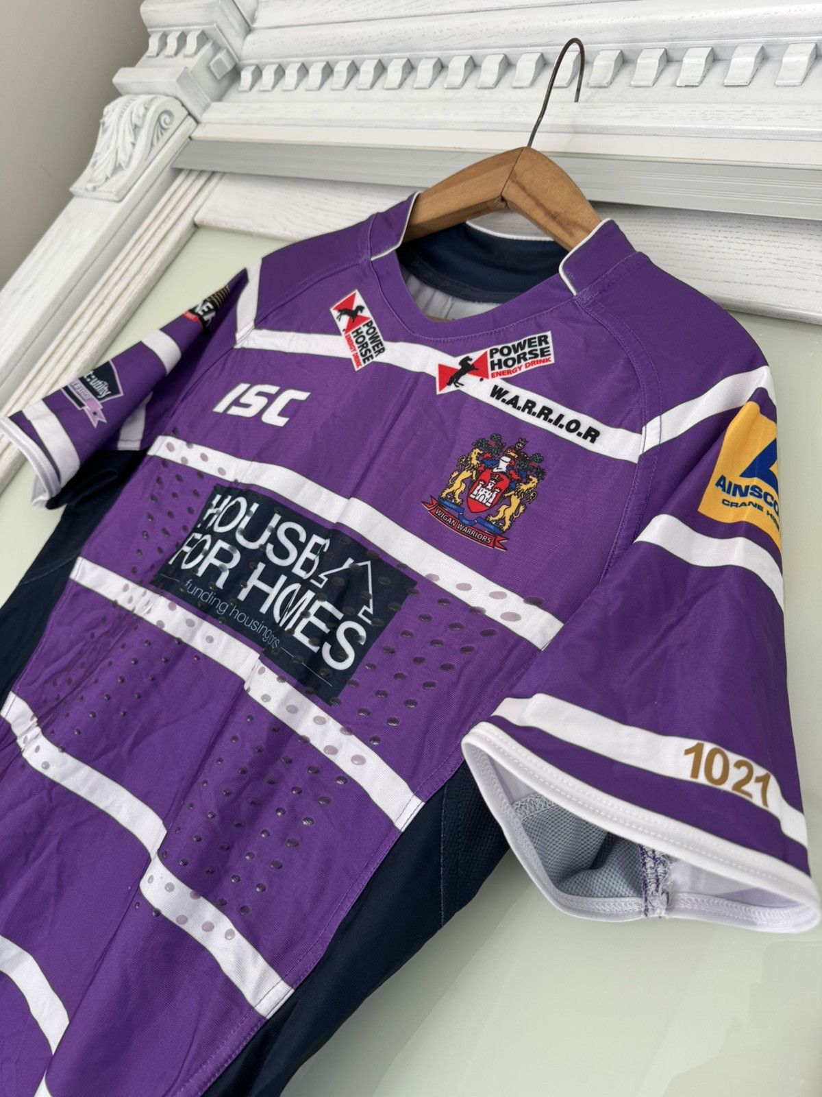Vintage Josh Charnley #2 Wigan Warriors Match Worn 2014 Away Jersey Size US L / EU 52-54 / 3 - 13 Thumbnail