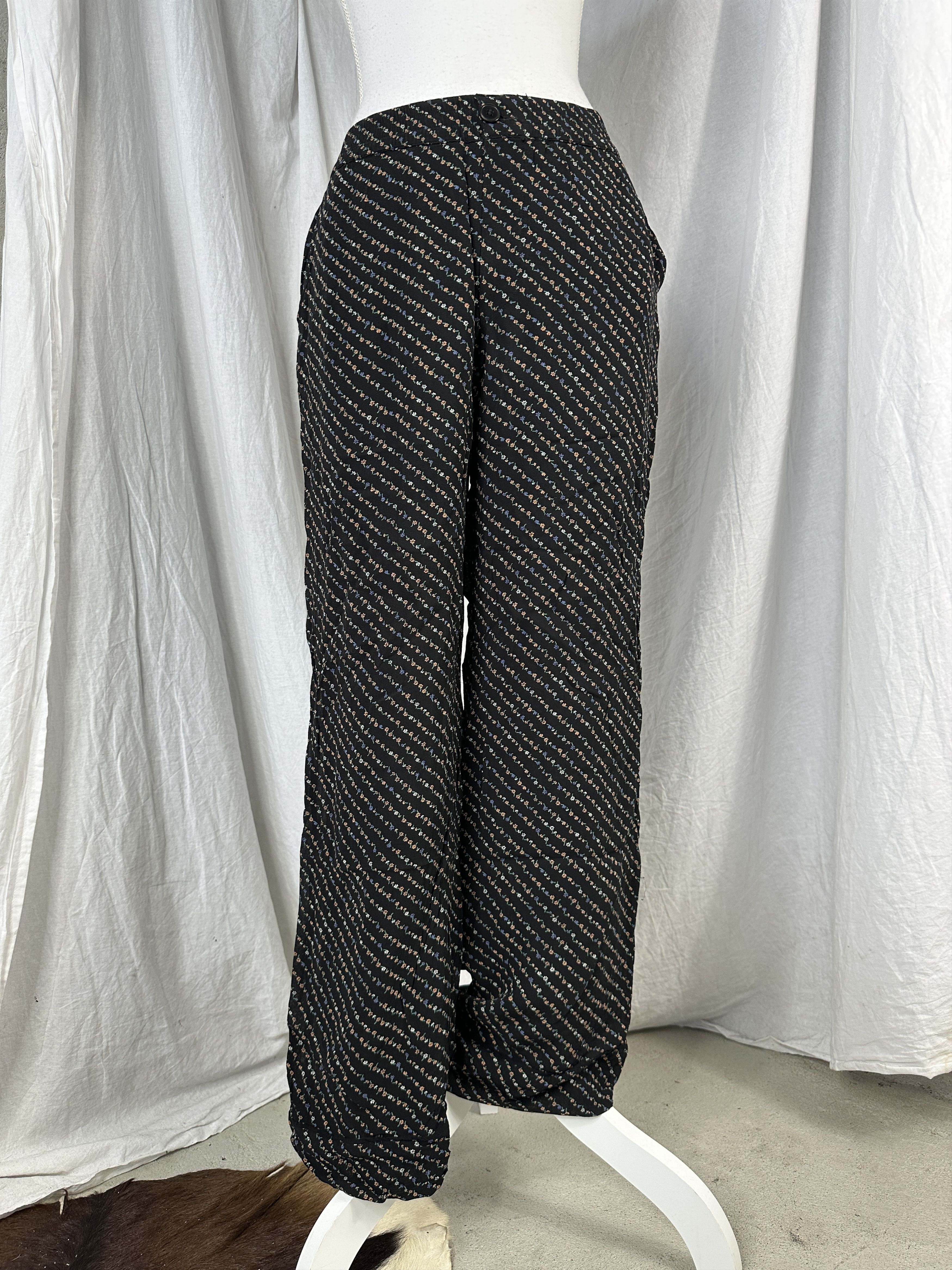Ganni × Vintage Vintage Casual Y2K Ganni Flower Printed Viscose Pants Size 27" / US 4 / IT 40 - 5 Thumbnail