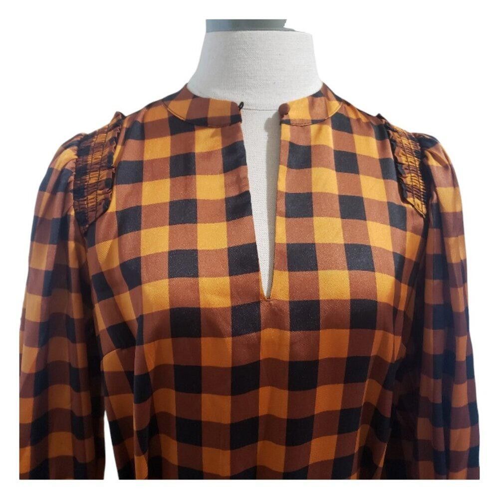 Scotch & Soda CT1945 Scotch & Soda NWT Copper & Black Checkered Dress S Size S / US 4 / IT 40 - 5 Thumbnail