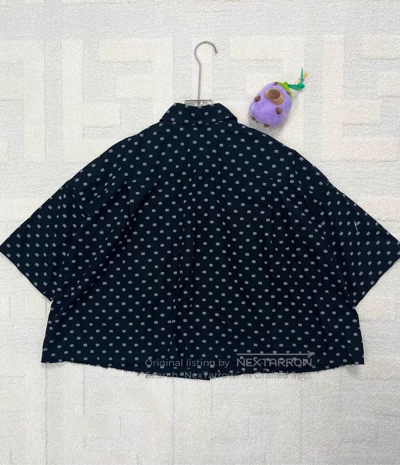 Balenciaga Balenciaga Black short-sleeved shirt with double B logo pr Size XXS / US 00 / IT 34 - 2 Thumbnail