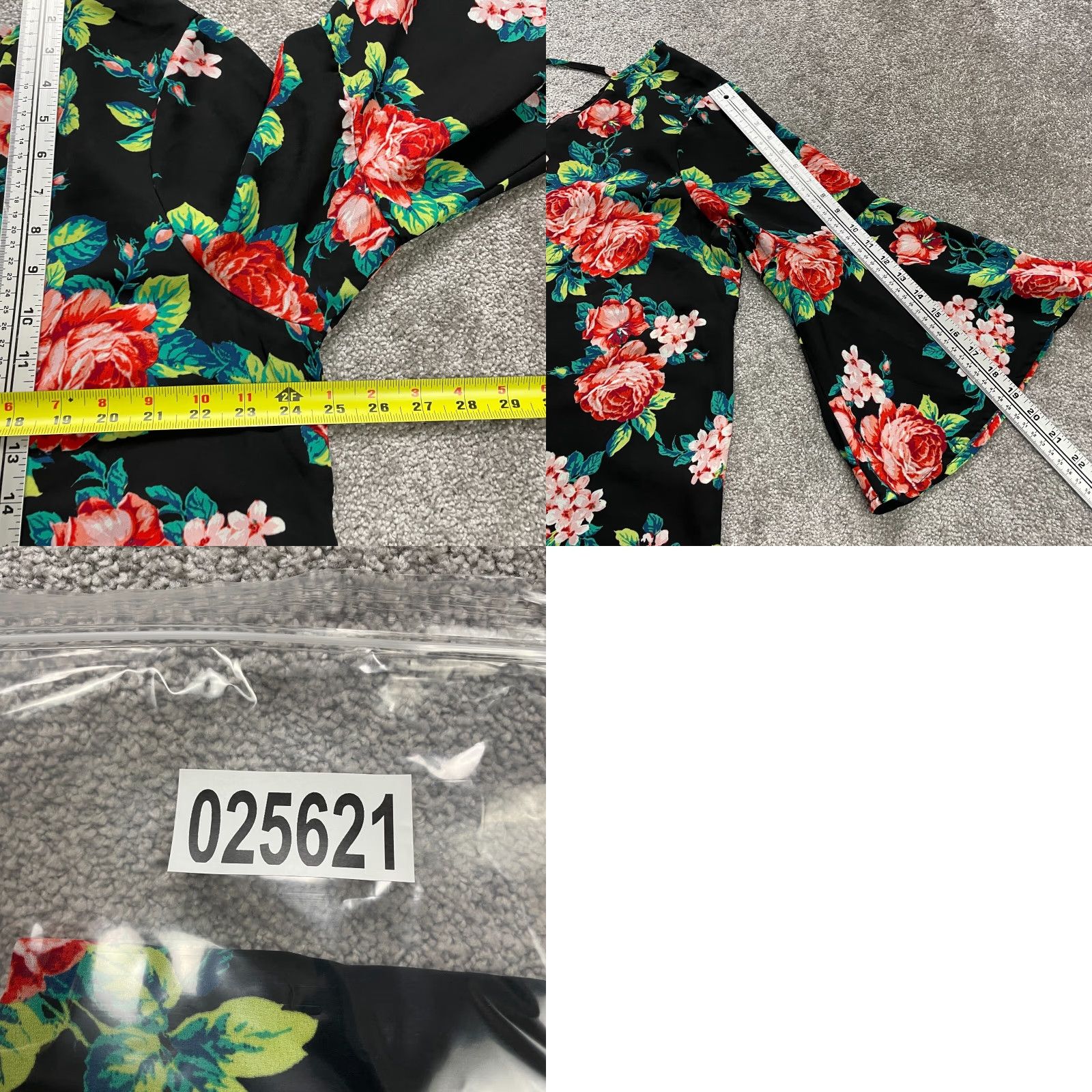 Bell Liberty Love Blouse Womens 2XL Multicolor Floral Long Bell Sleeve Casual Bohemian Colorful Flower Love Size XXL / US 16-18 / IT 52-54 - 8 Thumbnail