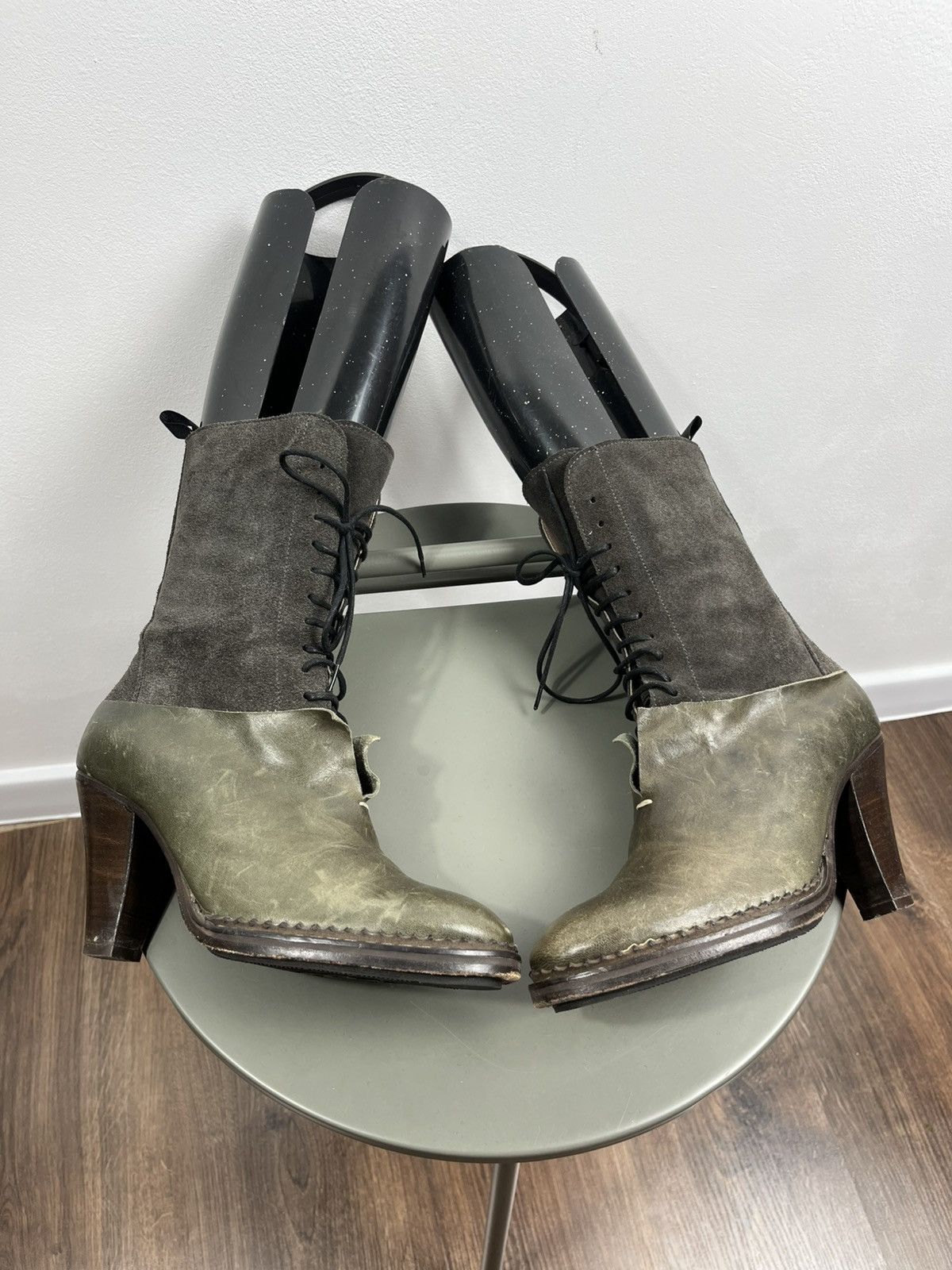 Other Atelier do Sapato Lace Up Suede Leather High Heel Boots 37 Size US 6.5 / IT 36.5 - 1 Thumbnail