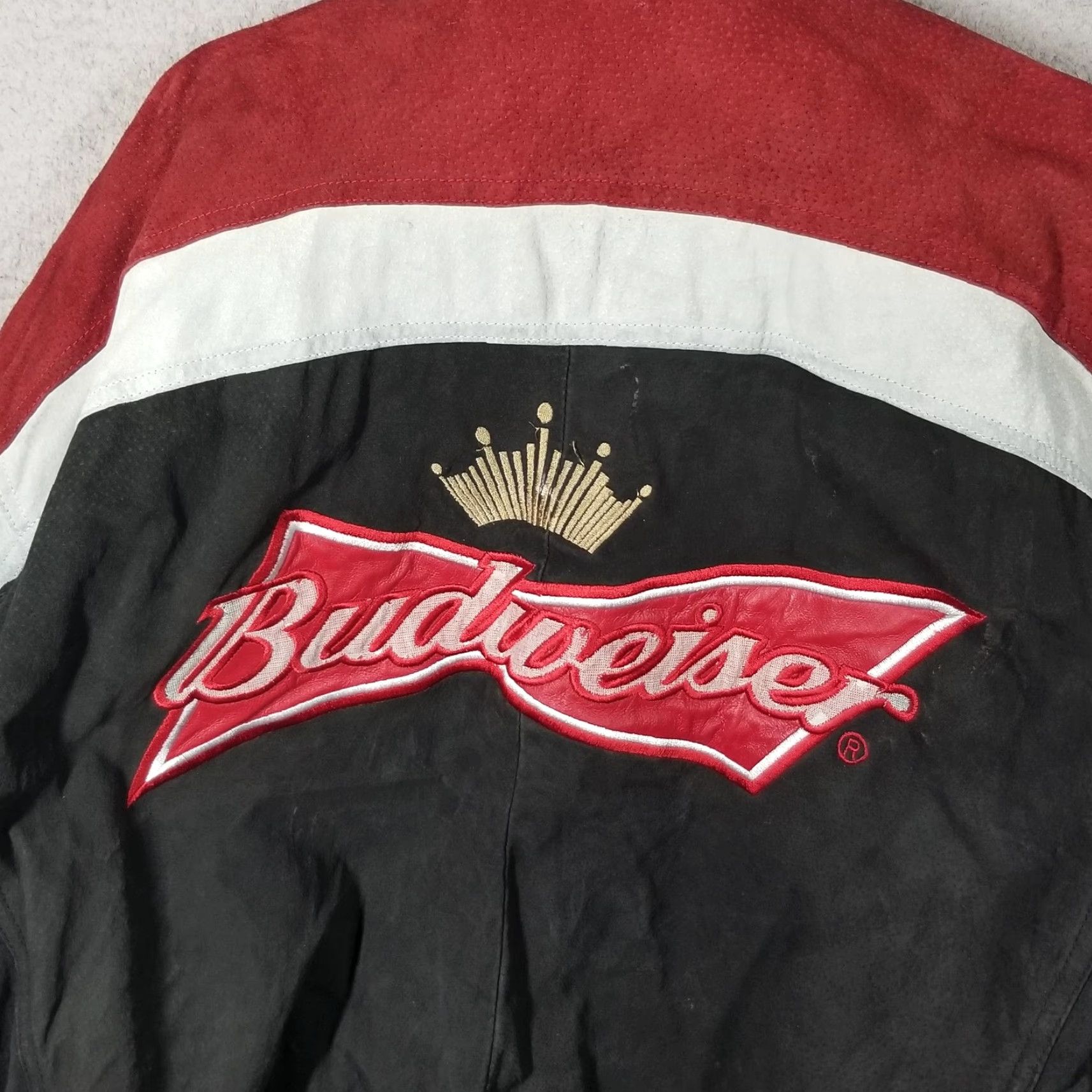 Vintage Budweiser NASCAR Jacket Mens 2XL Black Red Wilsons Leather Dale Jr Racing Chase Authentics XX Budweiser NASCAR Jacket Chase Authentics Leather 2XL Size US XXL / EU 58 / 5 - 4 Thumbnail