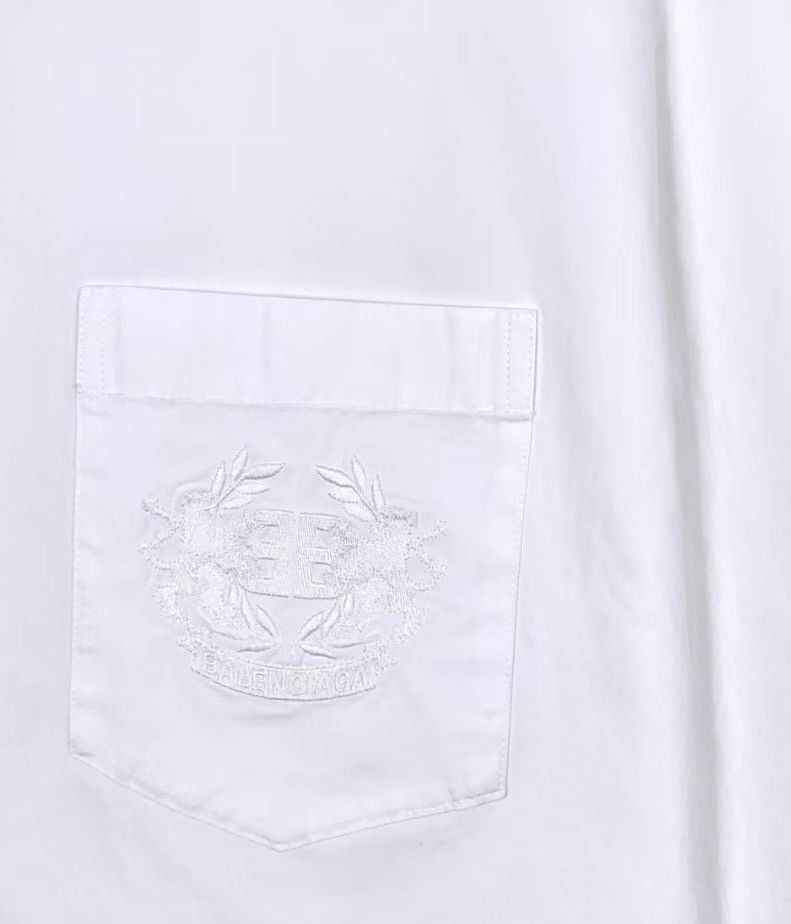 Balenciaga Balenciaga logo embroidered lapel white cotton long sleeve Size 38S - 4 Thumbnail