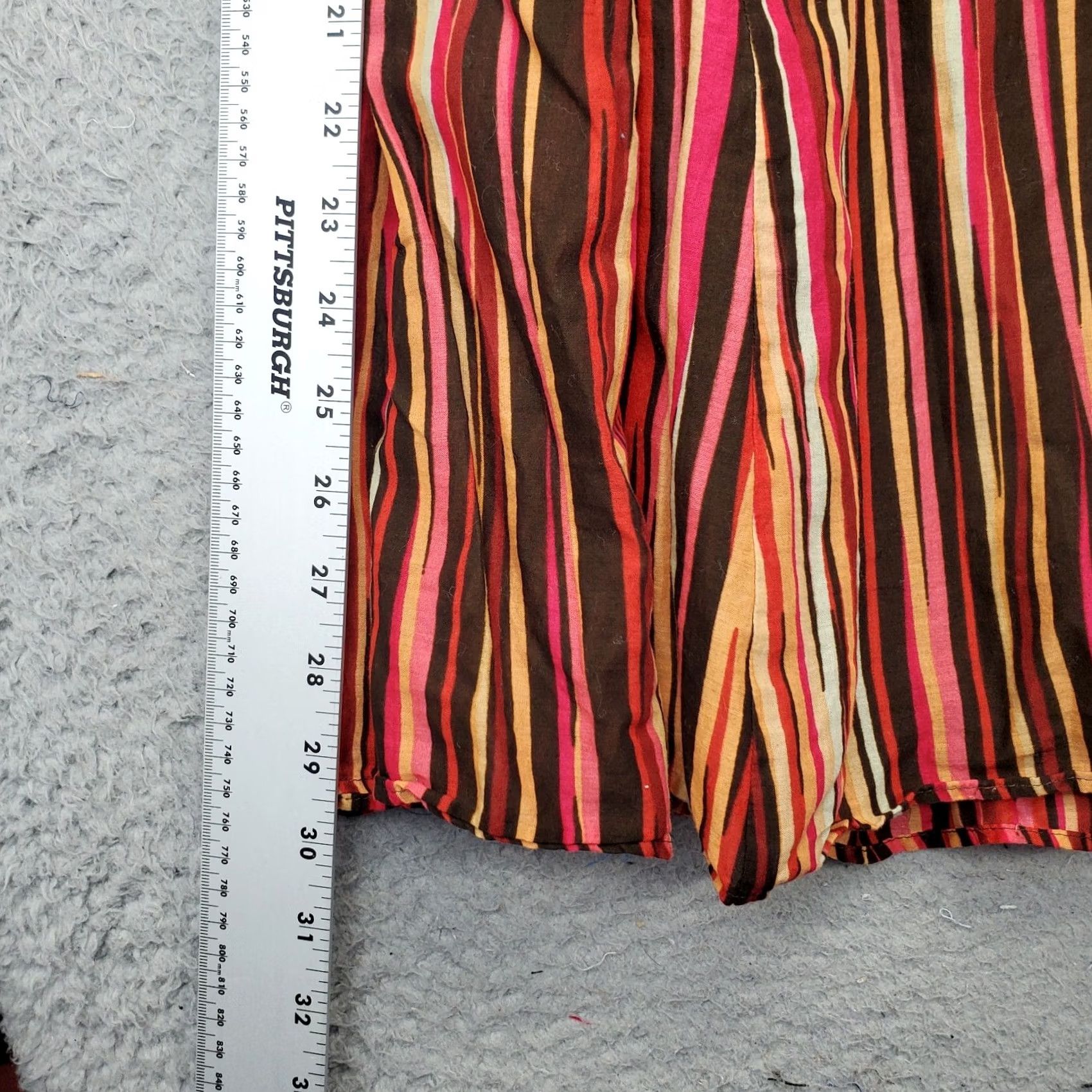 Calvin Klein Calvin Klein Women Size 6 A-Line Midi Skirt Multicolor Vertical Striped Side Zip Size 28" / US 6 / IT 42 - 3 Thumbnail