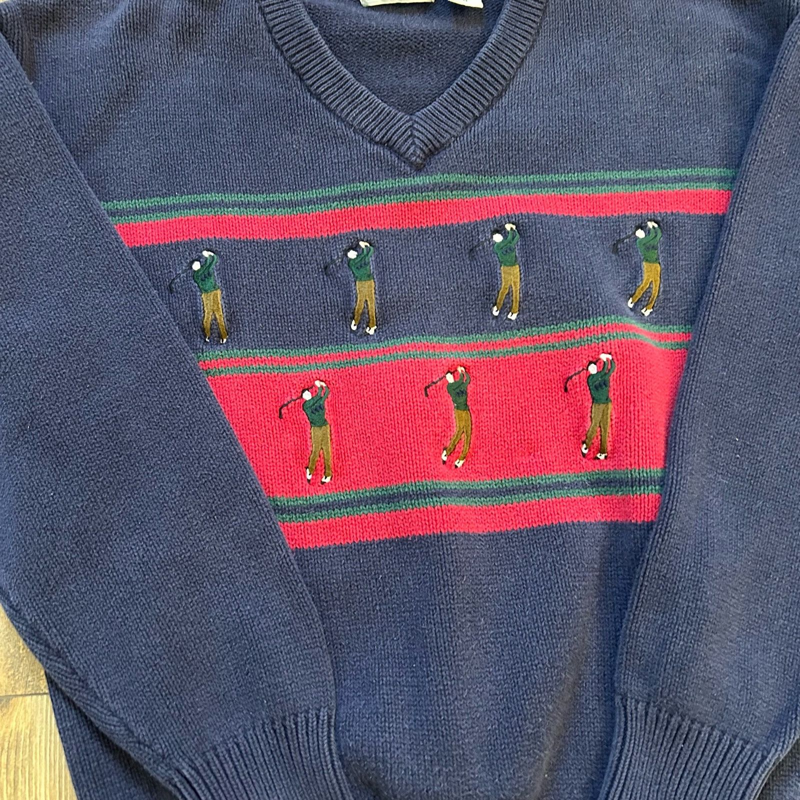 Izod × Vintage Vintage Golf Knit Sweater Izod Cotton V-Neck Grandpacore Size US S / EU 44-46 / 1 - 2 Thumbnail