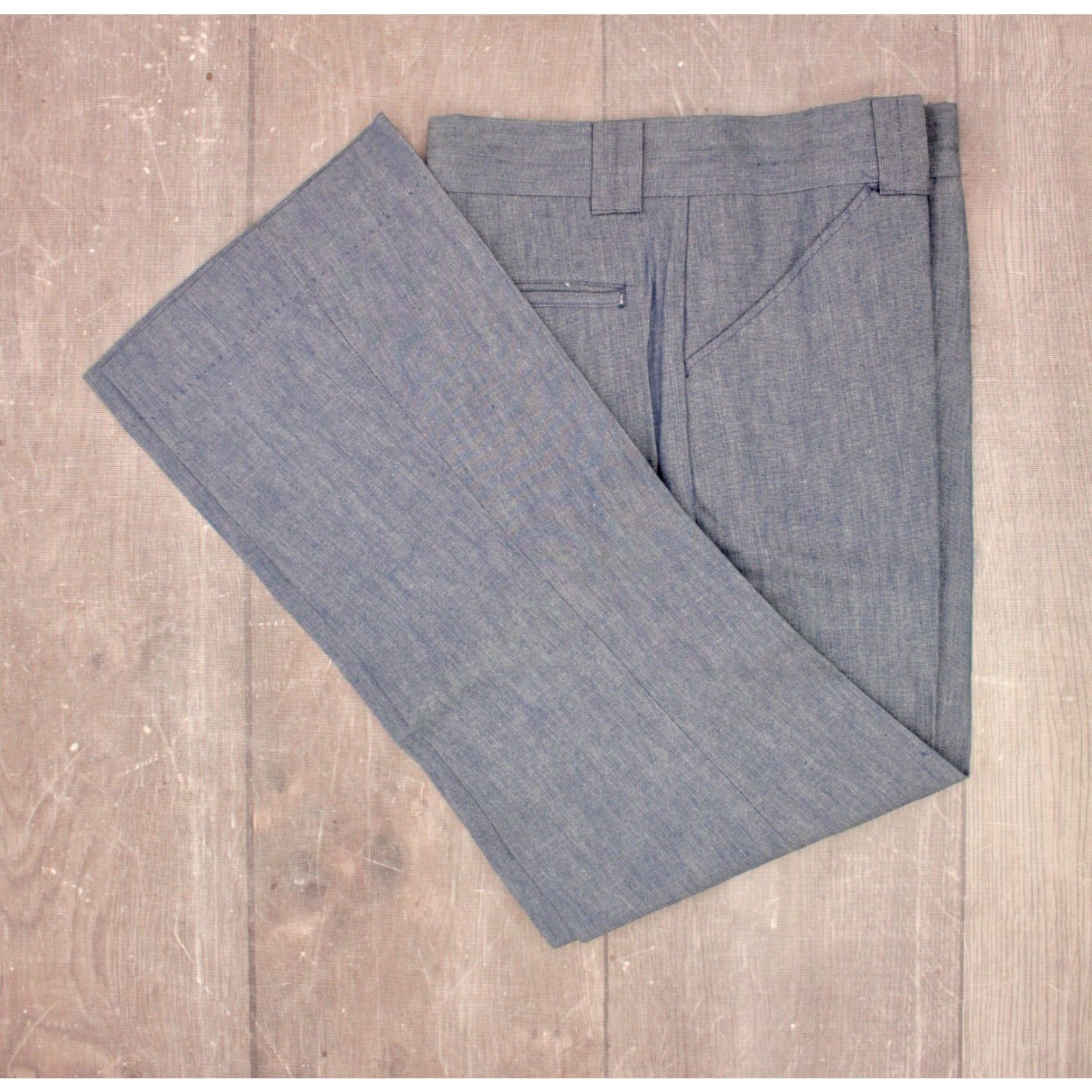 Vintage Stephens 60s 70s NOS Vintage Blue Flared Pants 31x31 Mens Trousers 1960s 1970s 60s 70s Pants Mens Blue Stephens Flared NOS Vintage Size US 31 - 2 Thumbnail
