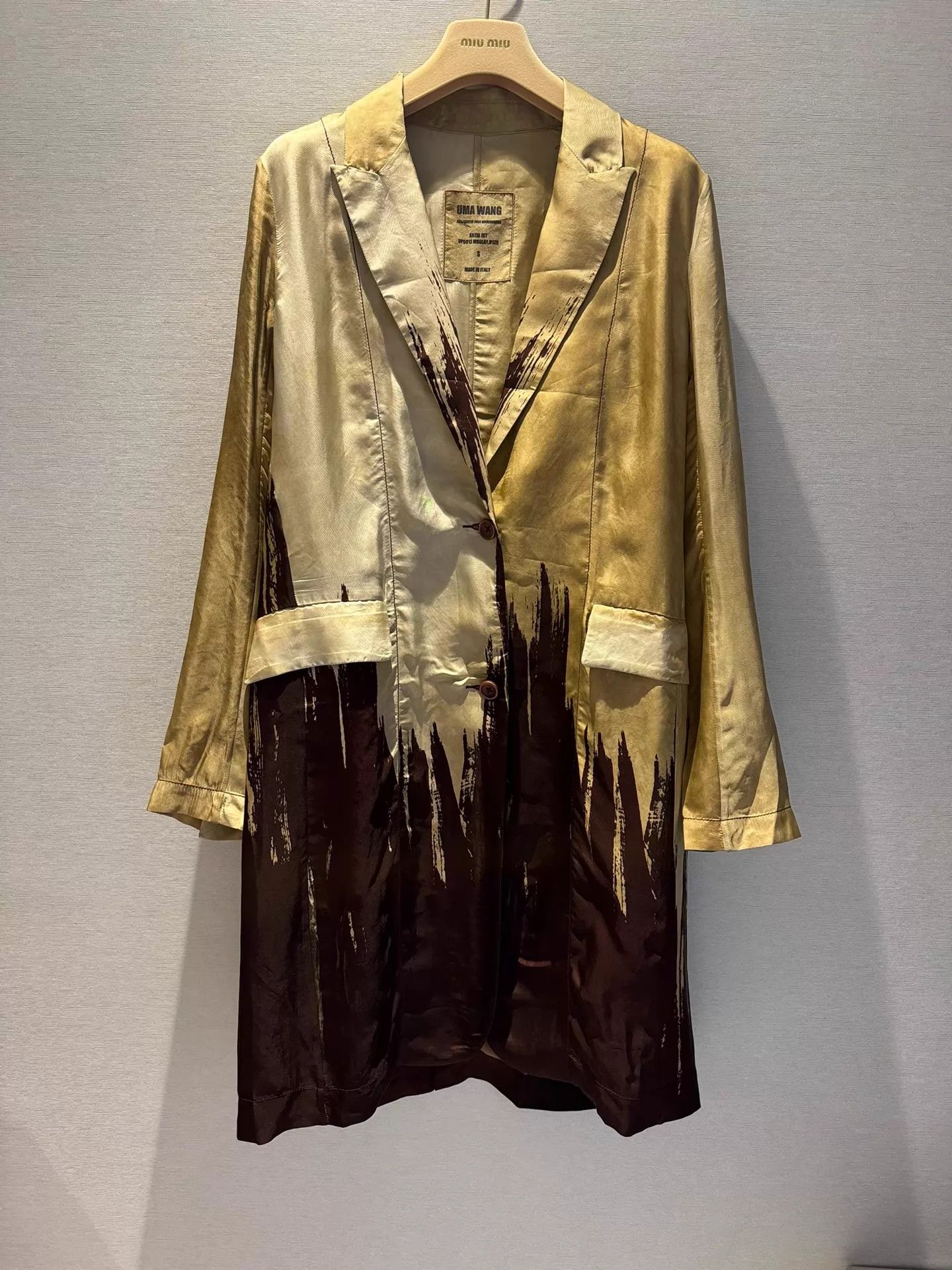 Uma Wang Uma Wang Pigeon Blood Dip-Dye Trench Tobacco Size S / US 4 / IT 40 - 1 Thumbnail