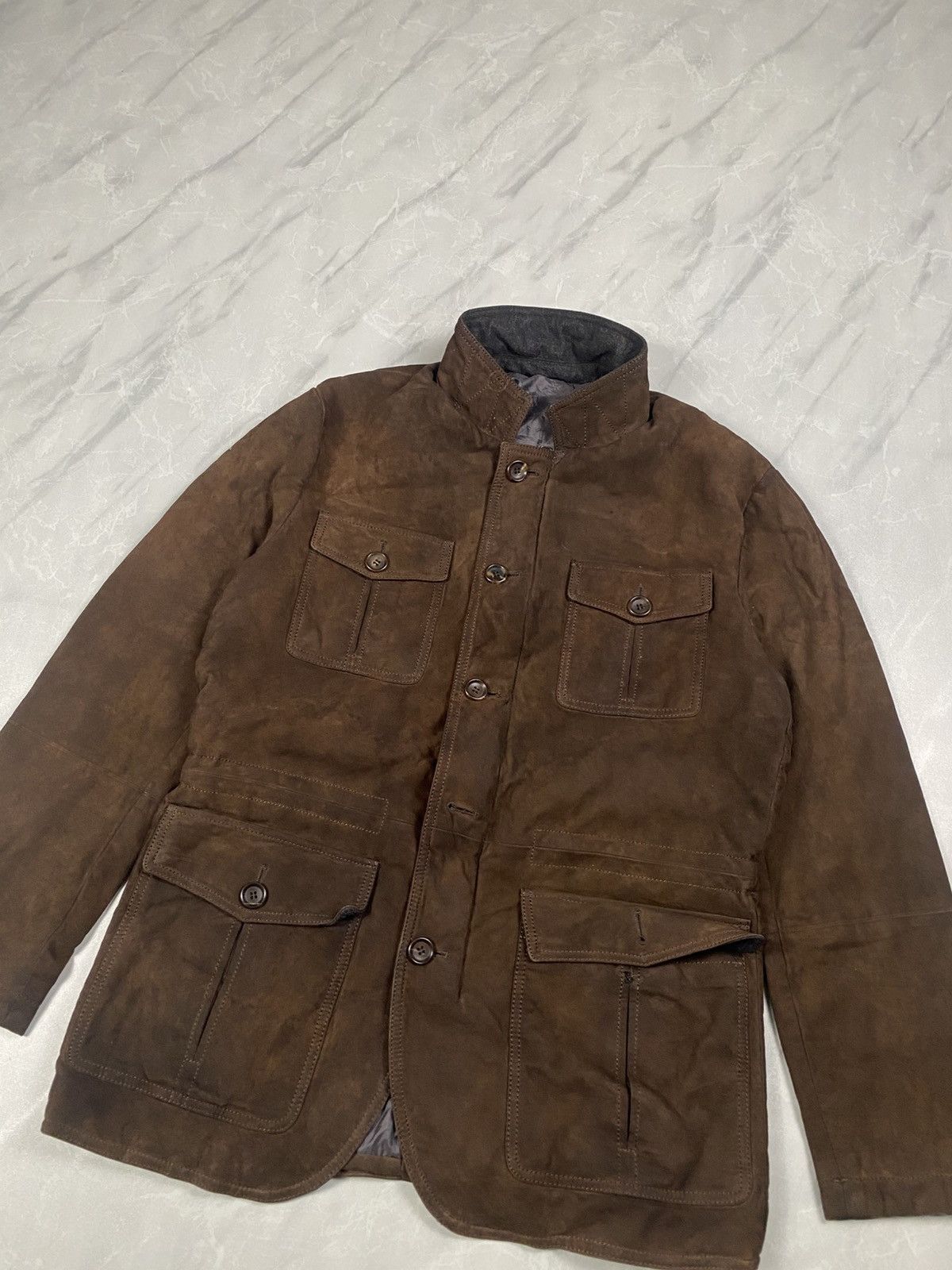 Japanese Brand Vintage Japanese Western Brown Suede Trucker Jacket Size US S / EU 44-46 / 1 - 6 Thumbnail