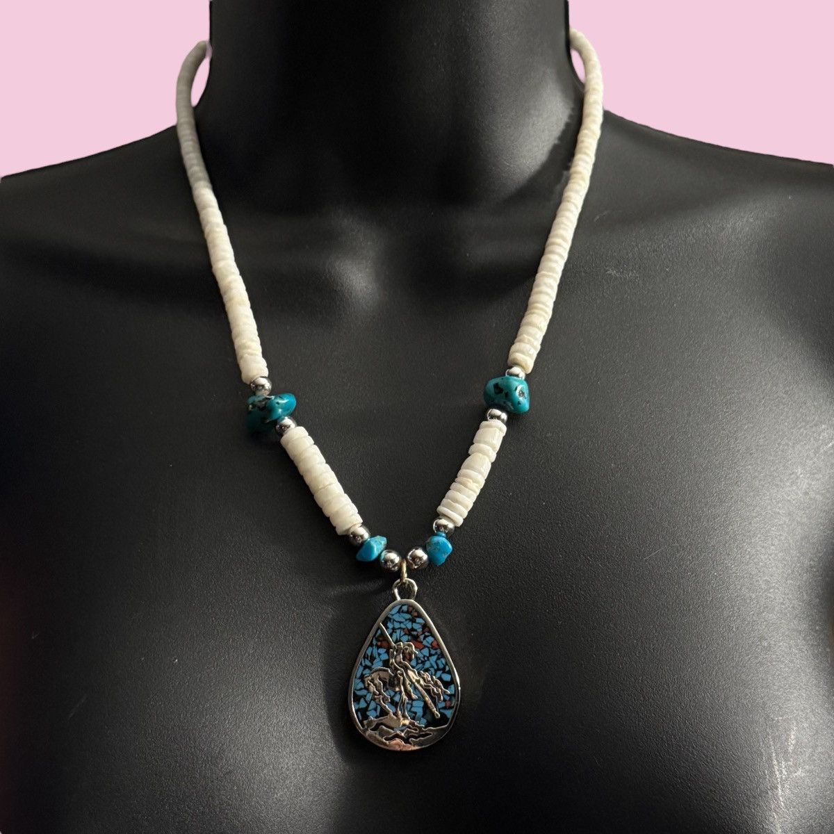 Vintage Vintage Native American heshi shell bead pendant necklace Size ONE SIZE - 1 Thumbnail